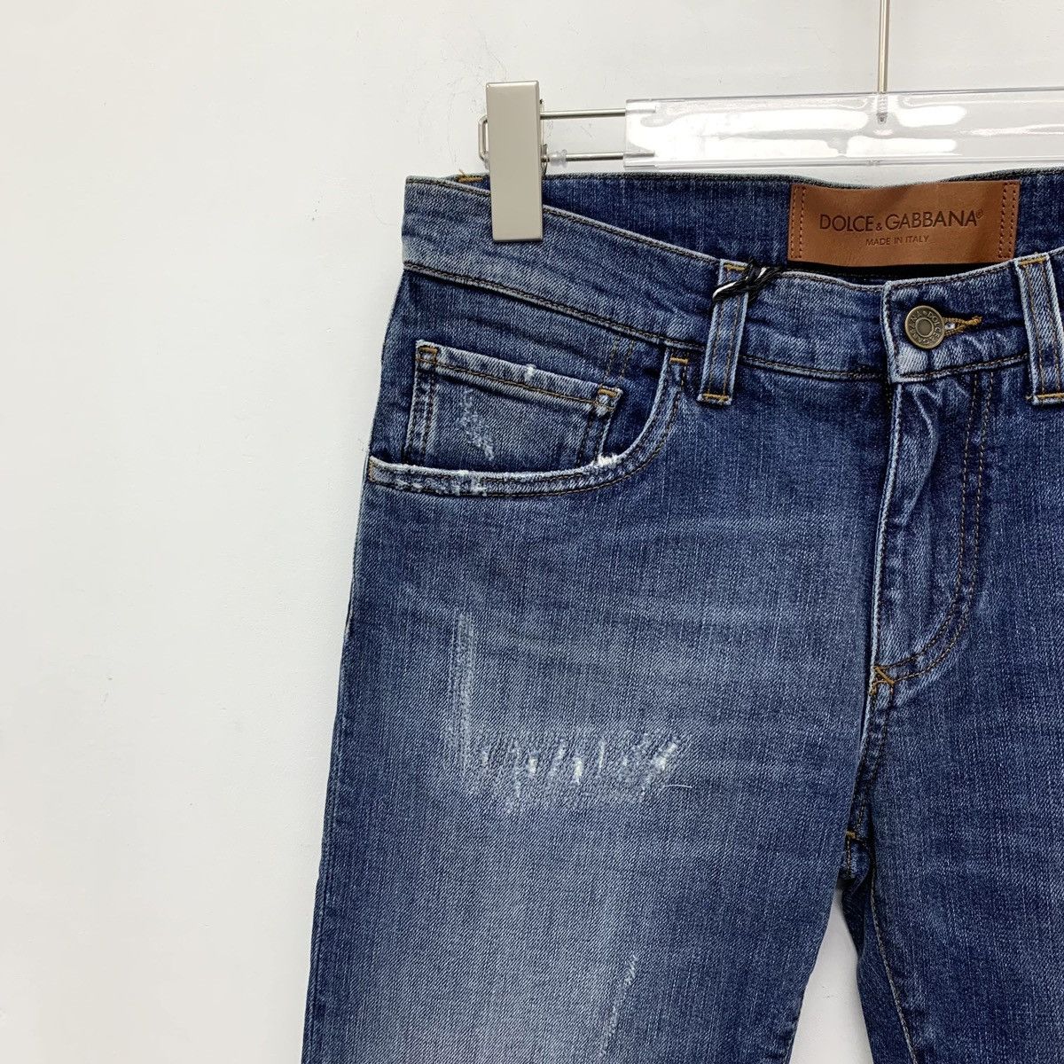 Dolce & Gabbana Dolce & Gabbana Dark Blue Distressed Denim Pants K26WX Size US 30 / EU 46 - 3 Thumbnail