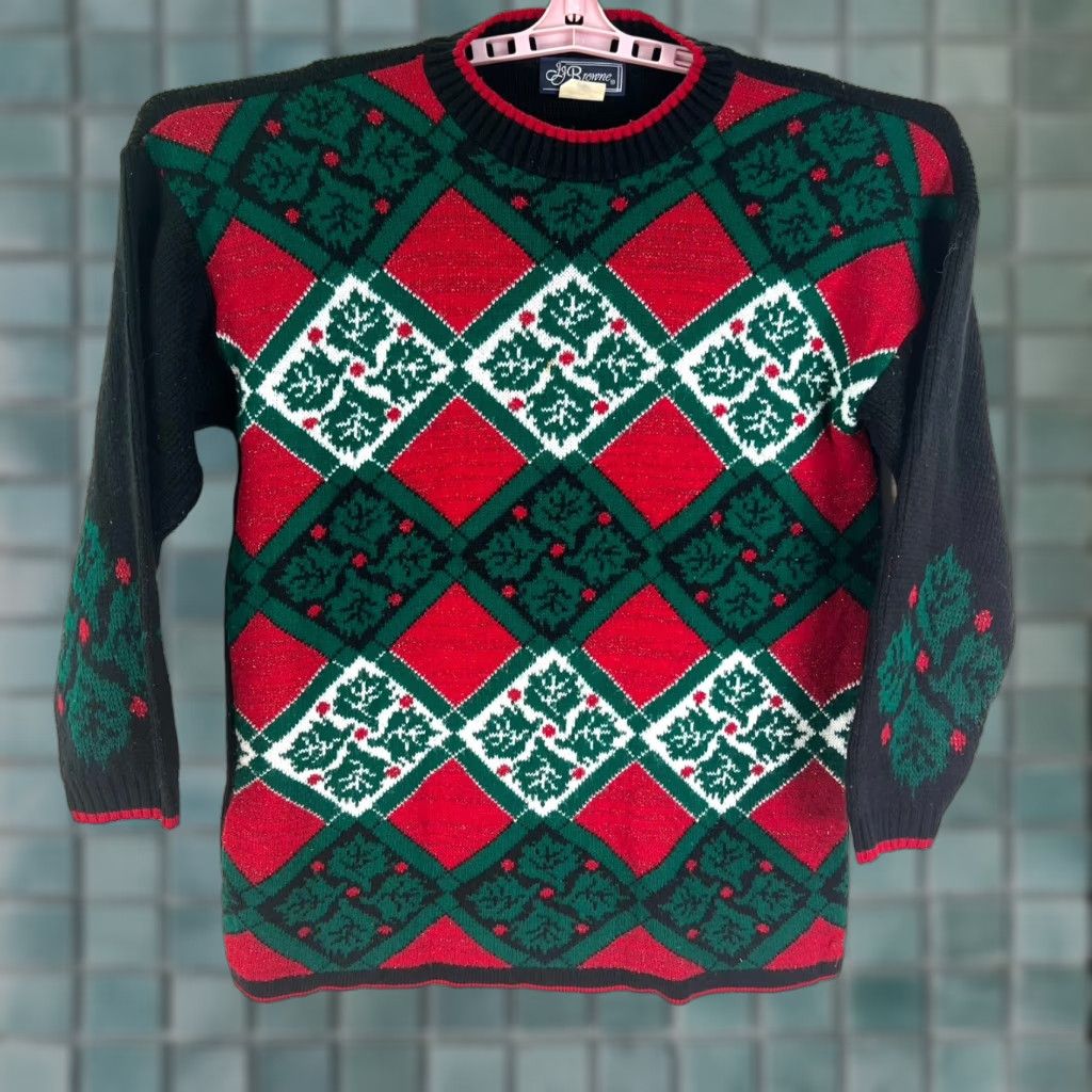 Vintage VINTAGE JJ Browne Christmas Sweater Womens Size 8 M Red Green BOHO Vintage Made USA Size M / US 6-8 / IT 42-44 - 1 Thumbnail