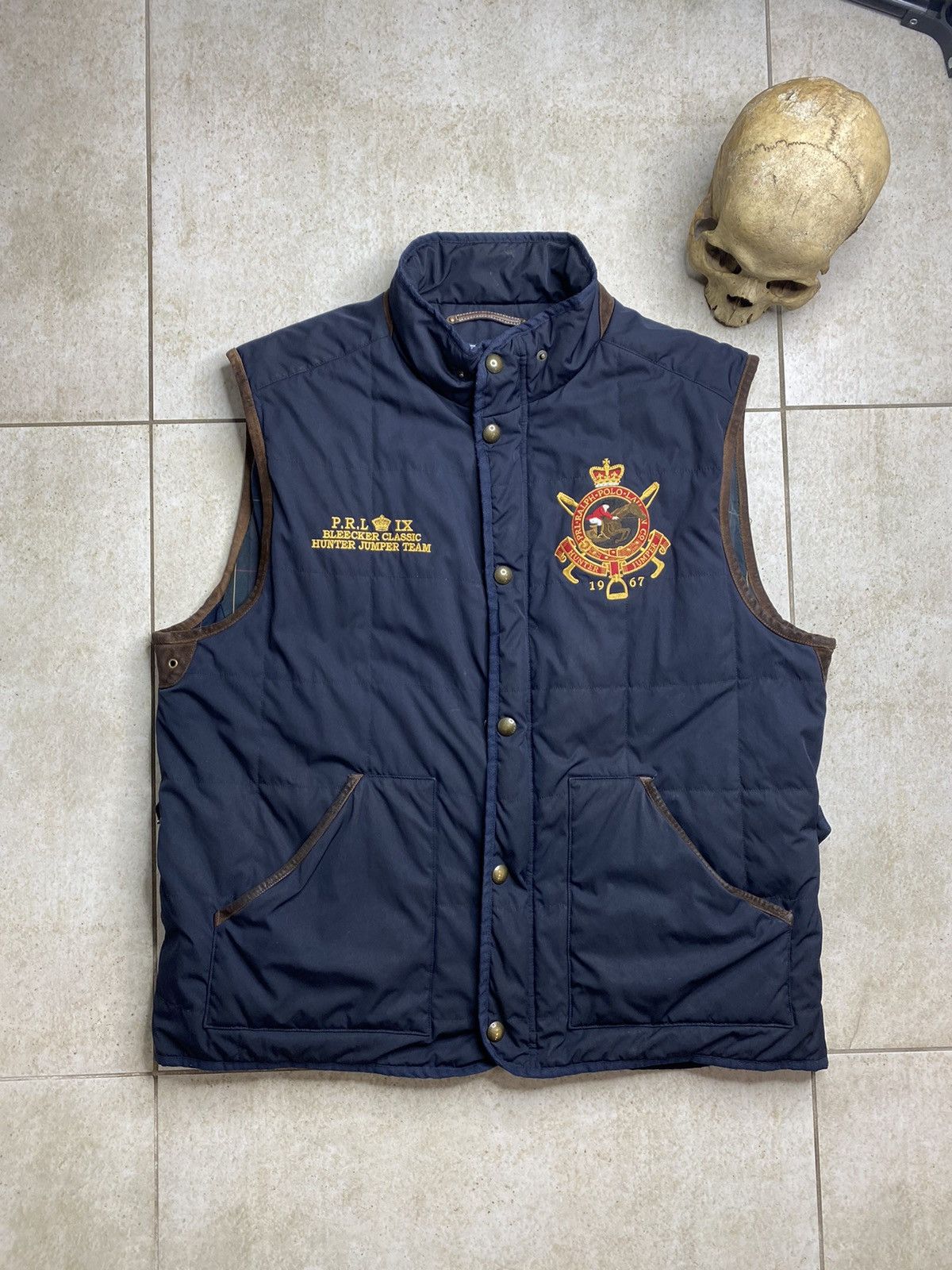 image of Polo Ralph Laurent VTG Bleecker Classic Hunter Team Vest in Dark Blue, Men's (Size 2XL)