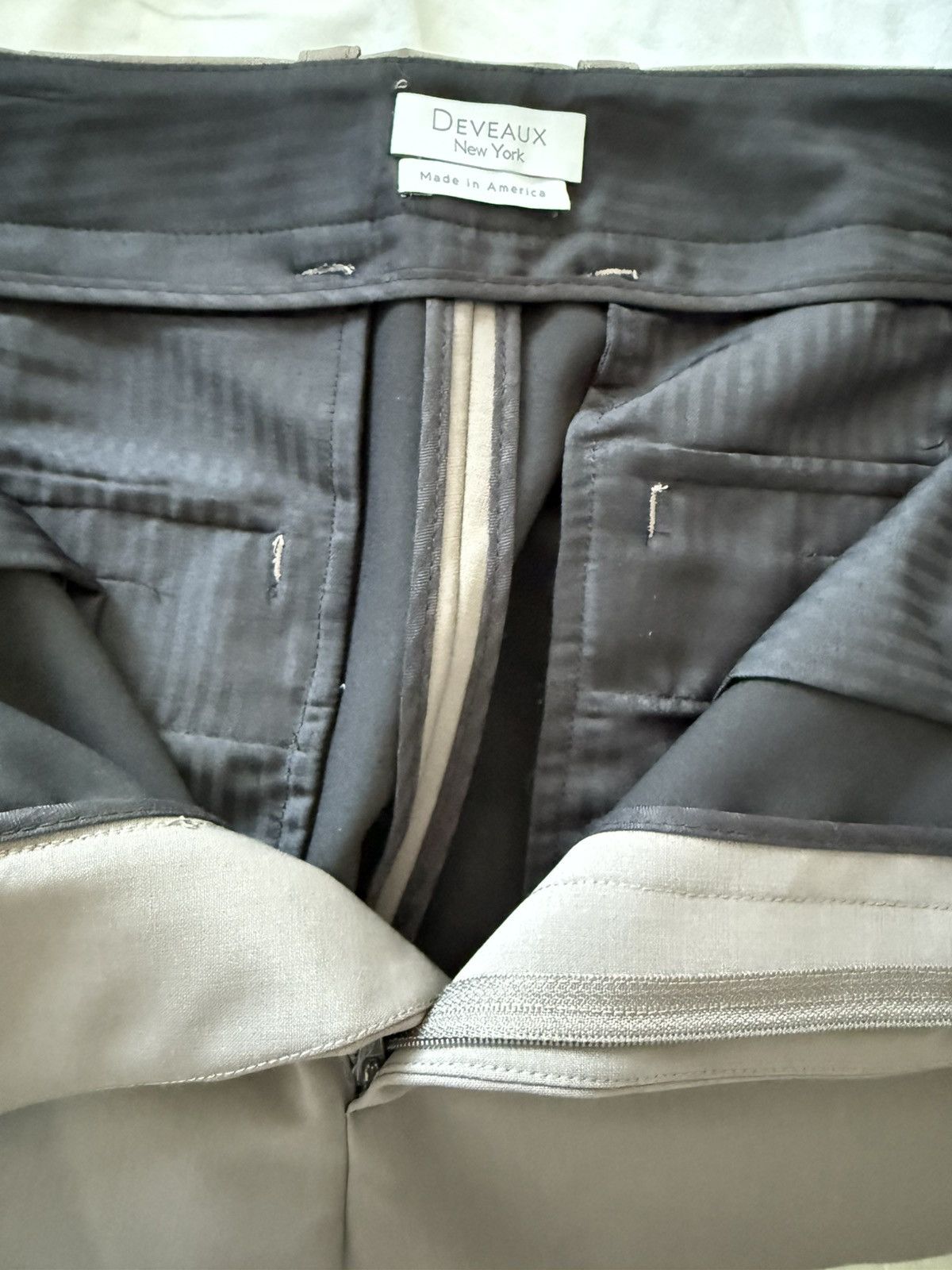 Deveaux Deveaux Wide Leg Trousers – Taupe Tan – Size 3 (Fits 33") Size US 33 - 4 Thumbnail