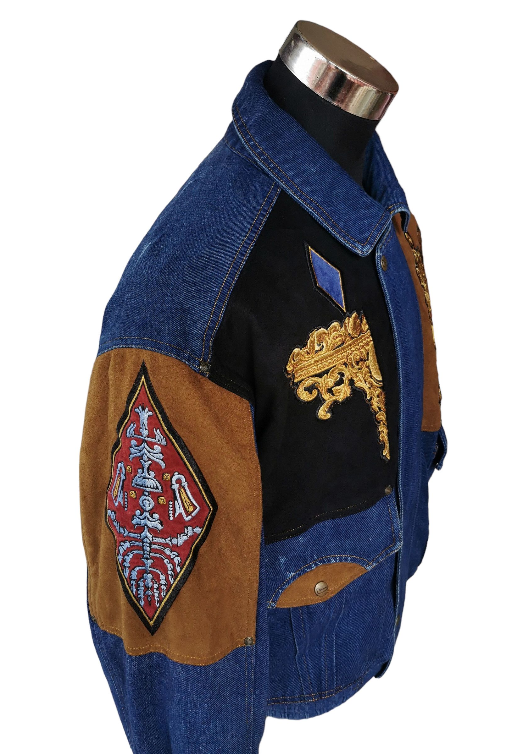 Japanese Brand × Lancel × Vintage Vintage Lancel Paris Embroidery Patchwork Denim Jacket Size US L / EU 52-54 / 3 - 11 Thumbnail