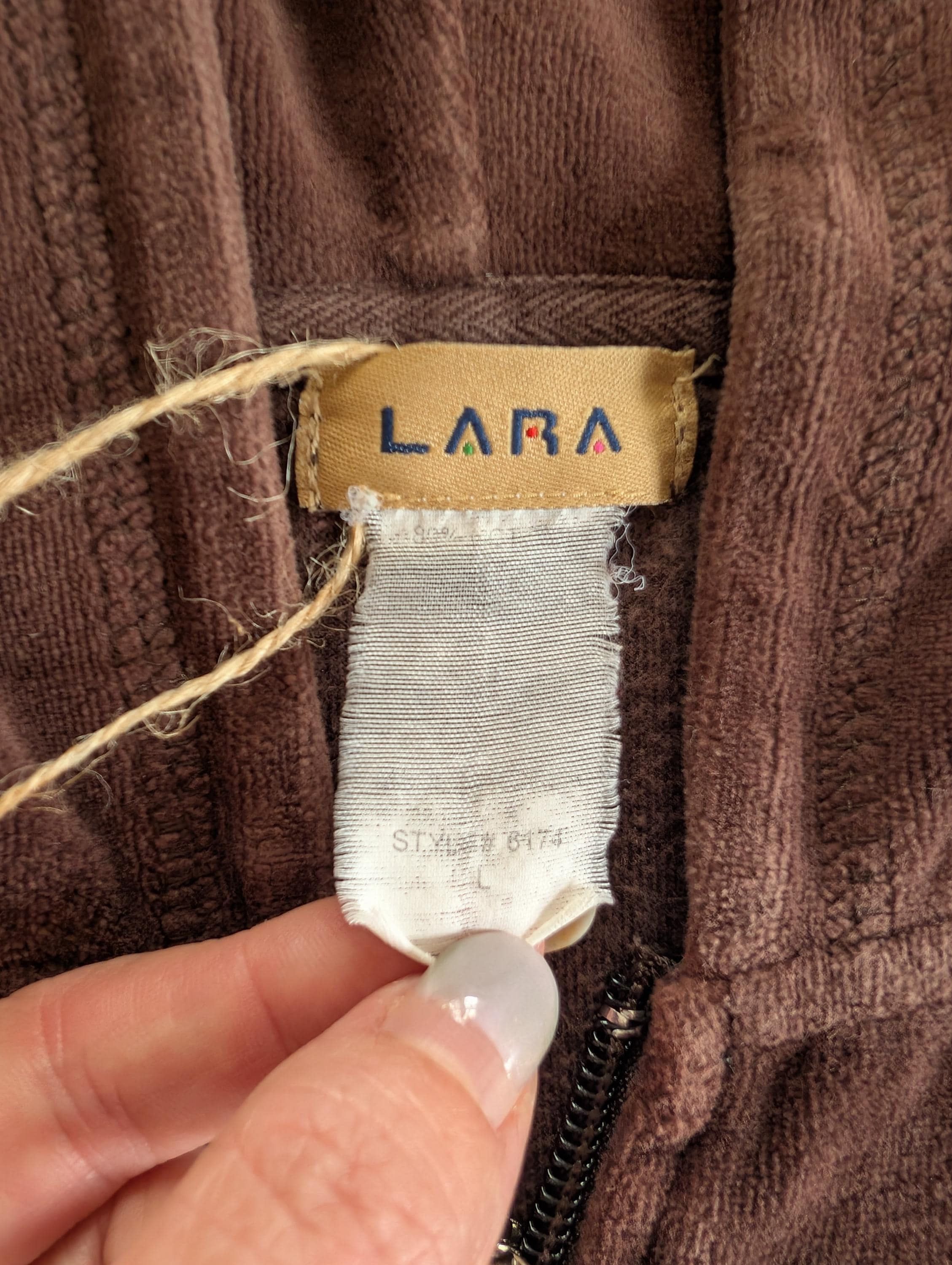 Vintage Vintage 90s/Y2K Brown Velour Hoodie, Juicy-Style Crop Stripe Size L / US 10 / IT 46 - 8 Thumbnail