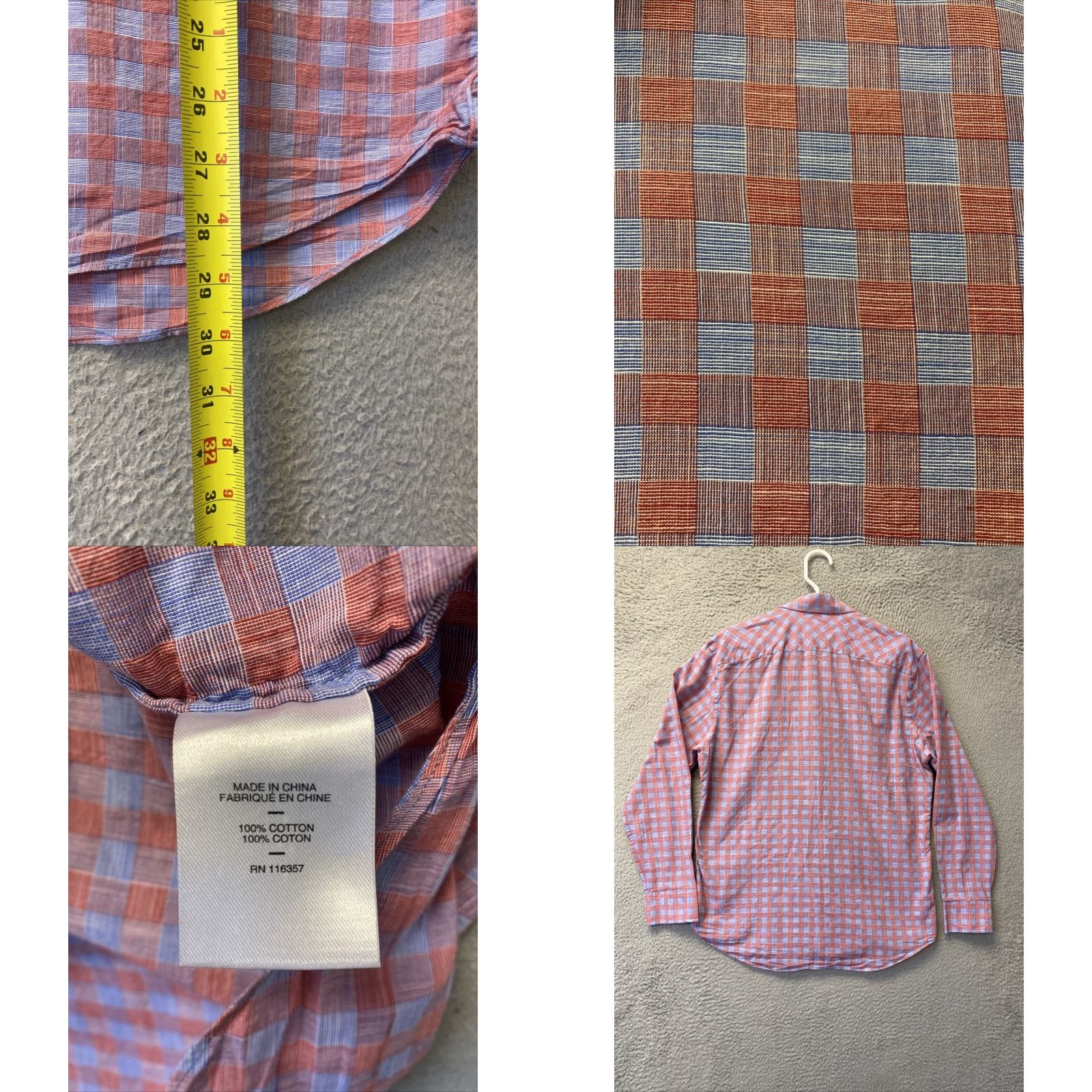 Pinko VINTAGE Zachary Prell Shirt Men L Pink Blue Plaid Cotton Long Sleeve Button-Up Size US L / EU 52-54 / 3 - 8 Thumbnail
