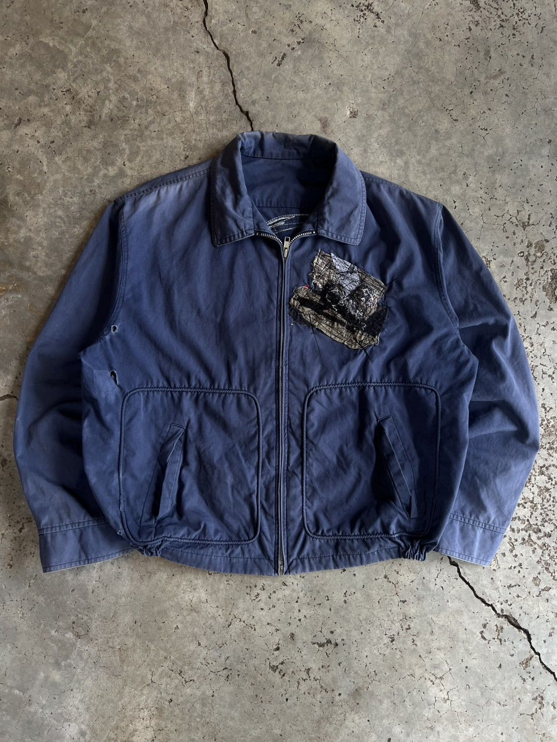 Handmade Thrashed Vintage 90s Patched Works Jacket Size US M / EU 48-50 / 2 - 1 Thumbnail
