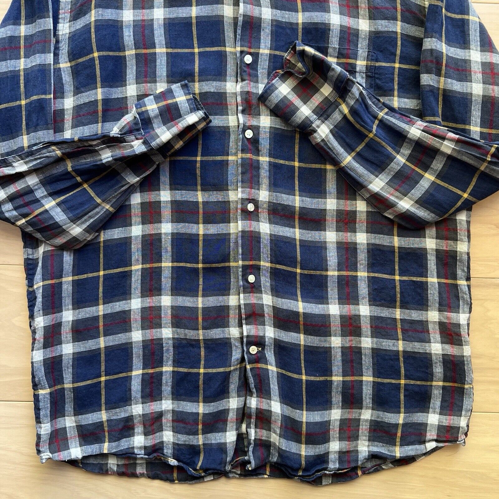 Barbour Barbour Linen Shirt XL Multicolor Casual Button Up Size US XL / EU 56 / 4 - 5 Thumbnail