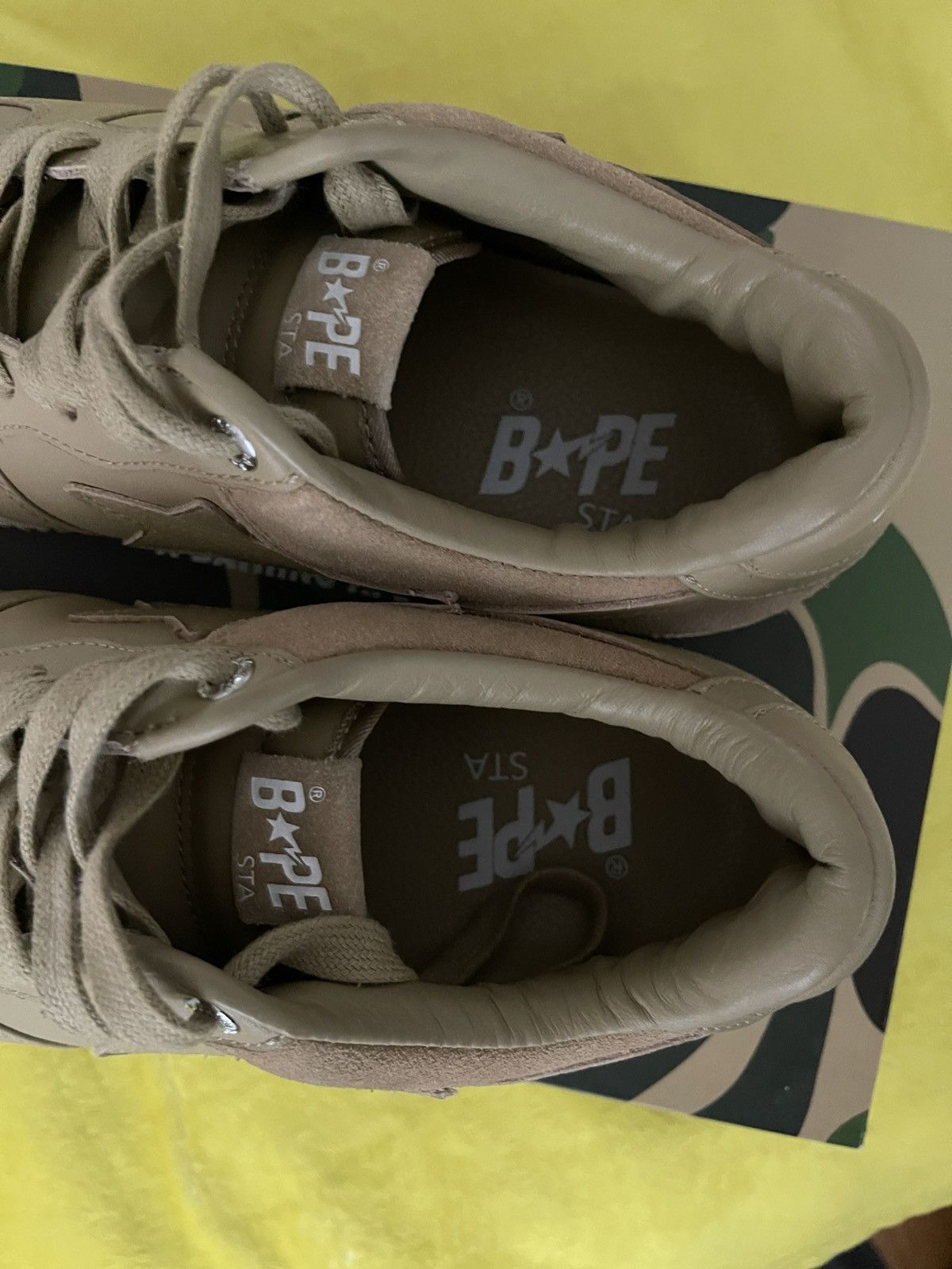Bape A Bathing Ape Bapesta Suede Heel Beige Size US 9.5 / EU 42-43 - 8 Thumbnail
