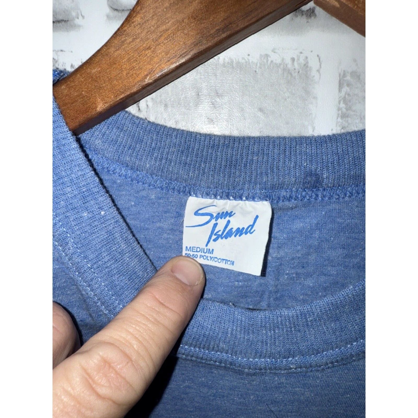 Vintage VTG Sun Island Jamaica No Problem BLUE Shirt M Mens Regular Crew Neck Short Sleeve Vintage Graphic Print 80s Beach Size US M / EU 48-50 / 2 - 2 Thumbnail