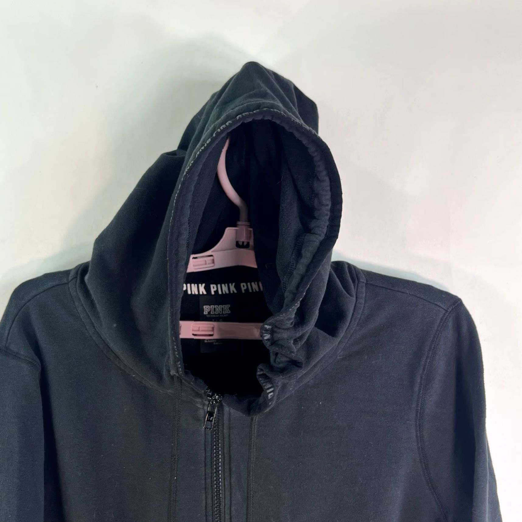 Victoria's Secret Victoria's Secret PINK Full Zip Hooded Sweatshirt Womens L Black Shirt Size L / US 10 / IT 46 - 3 Thumbnail