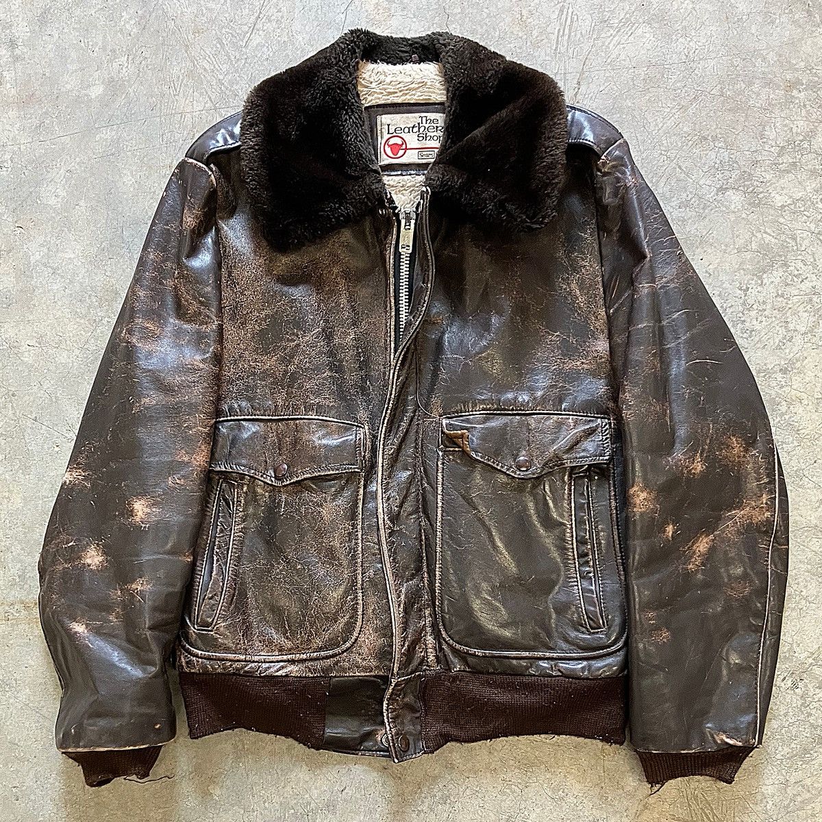 Vintage Vintage 70's Leather Flight Jacket Size US M / EU 48-50 / 2 - 1 Thumbnail