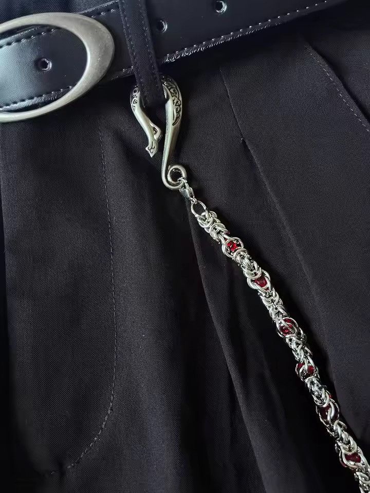 Jean Snake Bone Clamp Red Beads Pants Chain Size ONE SIZE - 7 Thumbnail