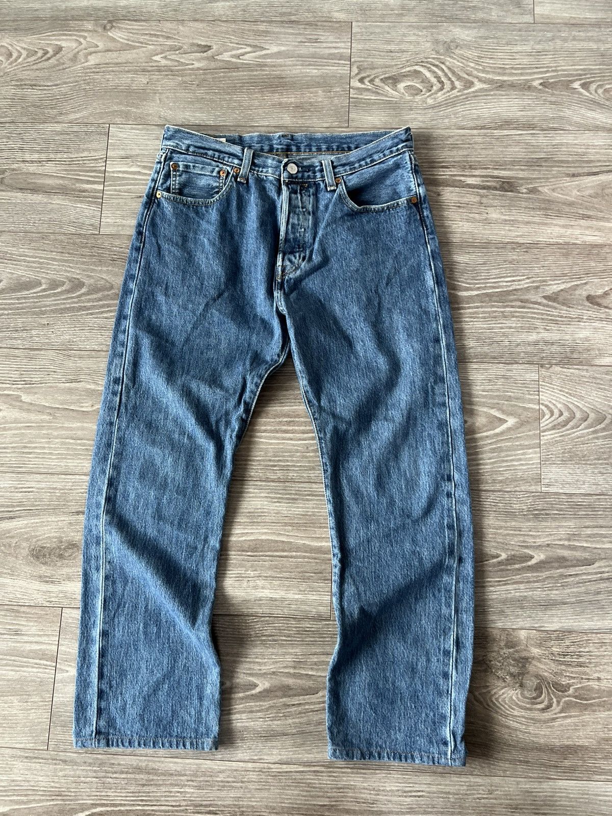 Levi's ‼️LEVIS PREMIUM Quality 501 Salvage DENIM Classic Jeans‼️ Size US 32 / EU 48 - 1 Thumbnail