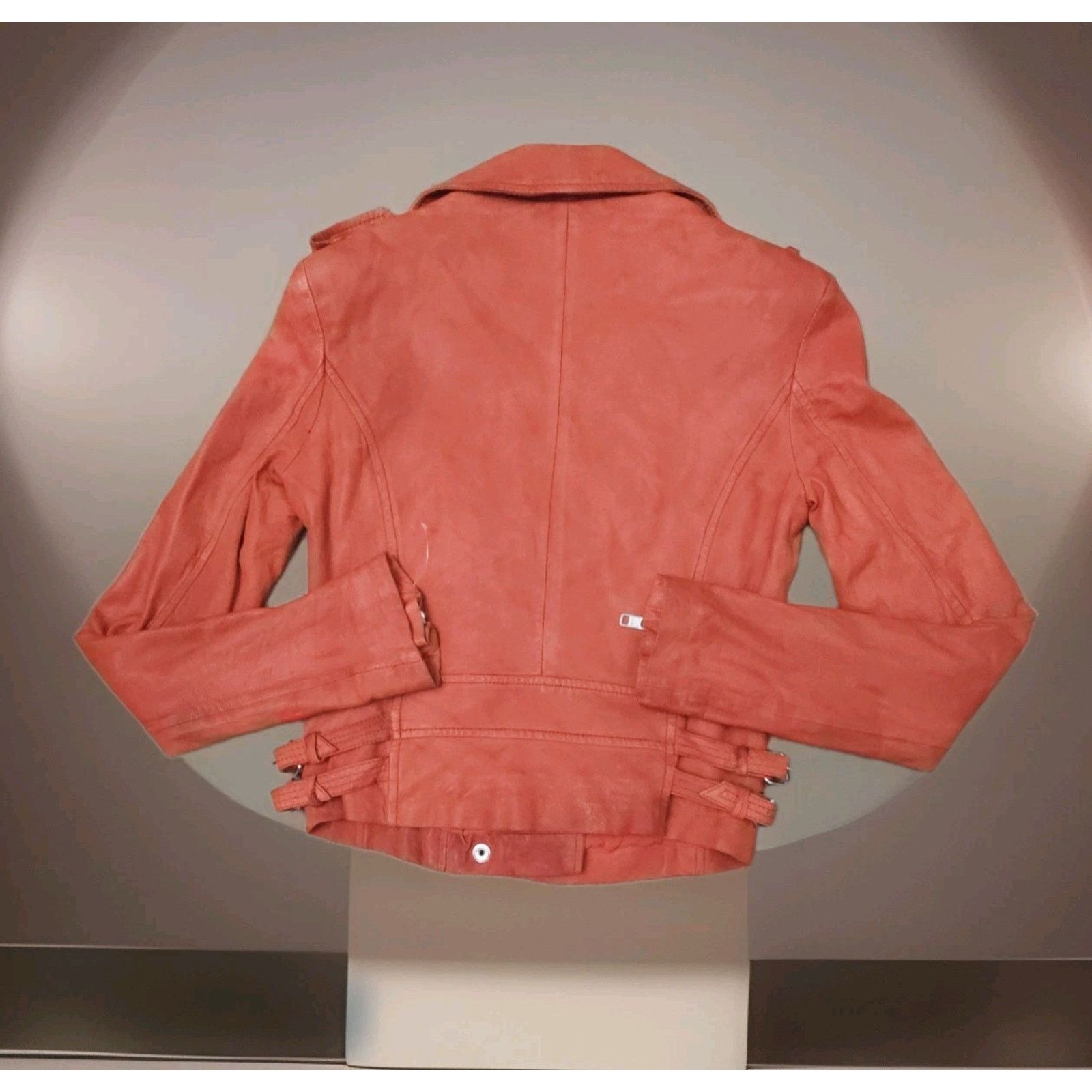 Iro IRO Ashville Lamb Leather Moto Jacket in Powder Pink Size 0 Size XS / US 0-2 / IT 36-38 - 2 Thumbnail