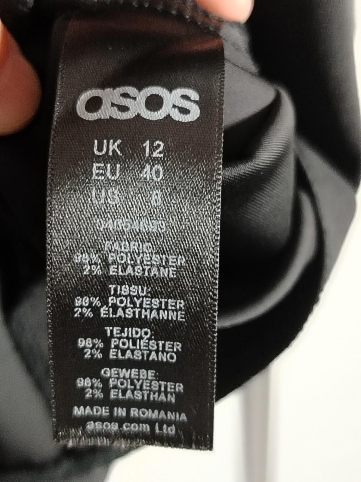 Asos ASOS Black Shirt Dress UK 12 Long Sleeve Mini Midi ButtonUp Size M / US 6-8 / IT 42-44 - 4 Thumbnail