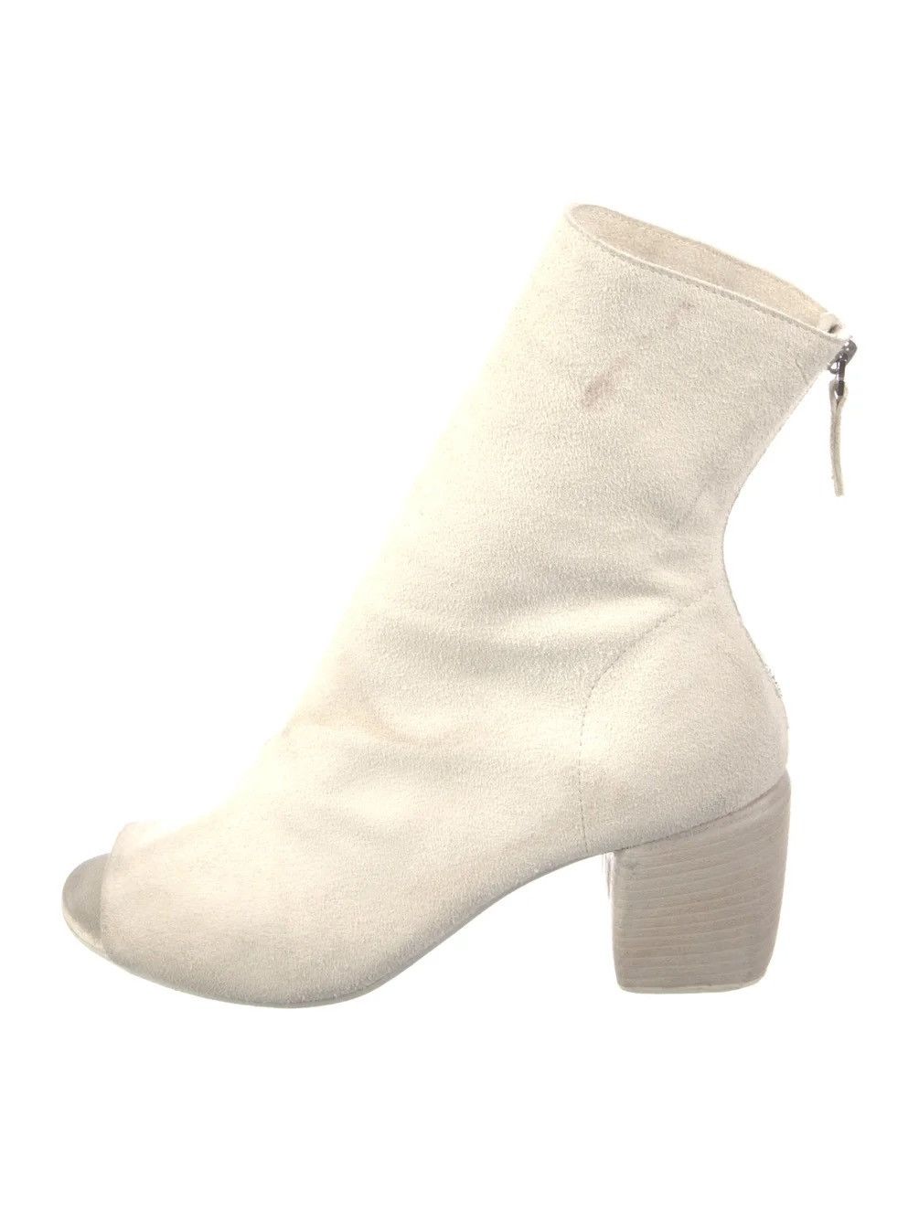 Marsell White suede heeled back zip boot Size US 8 / IT 38 - 1 Thumbnail