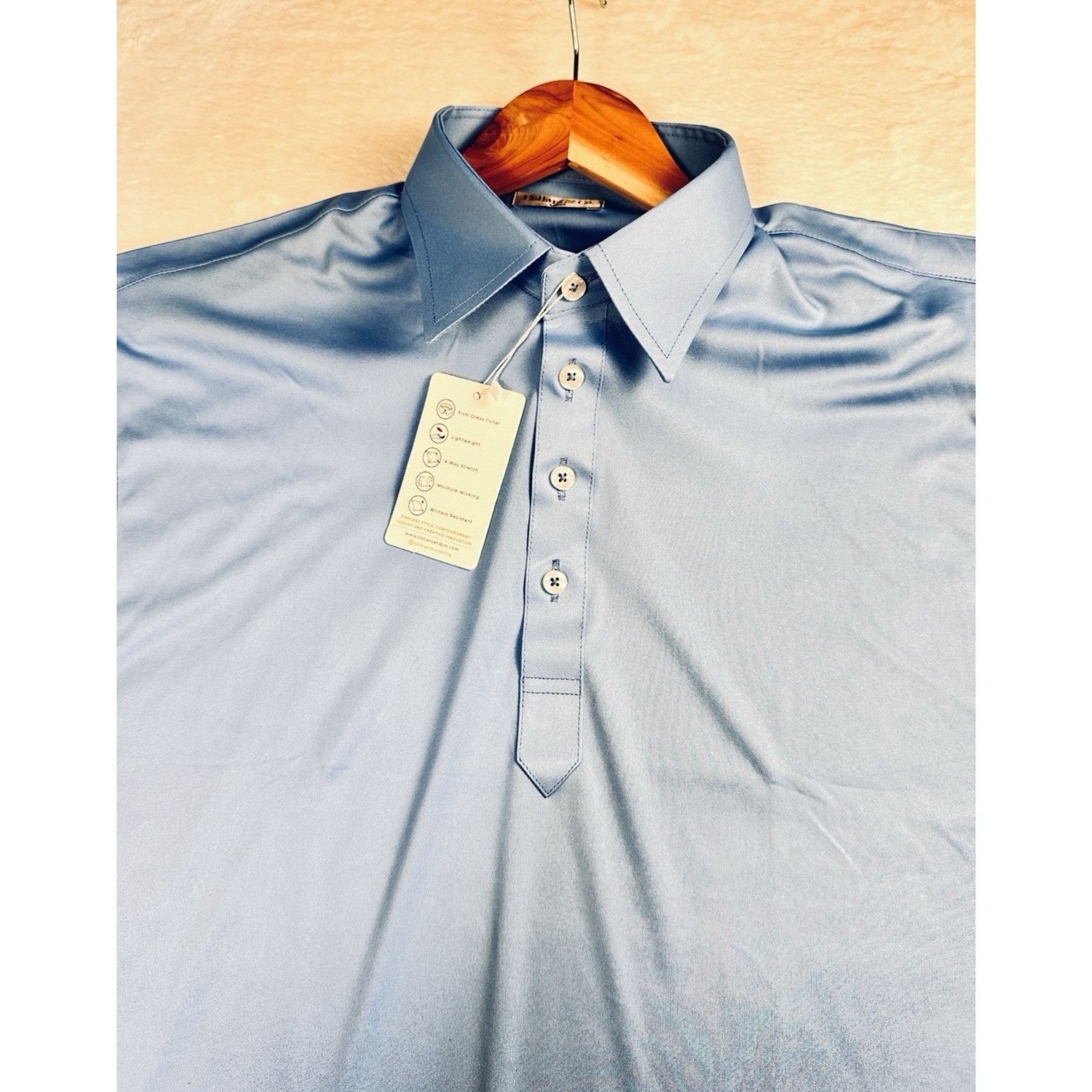 Other Collars & Co. Semi-Spread Collar Polo Shirt Blue Size Large Size US L / EU 52-54 / 3 - 6 Thumbnail