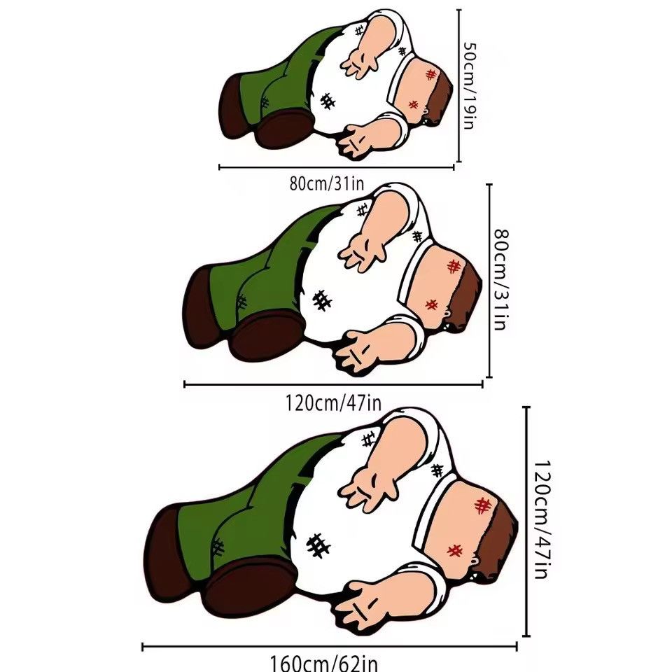 Handmade 50 X 80 cm Lying Modelling Plush Print Carpet Rug Size ONE SIZE - 4 Thumbnail