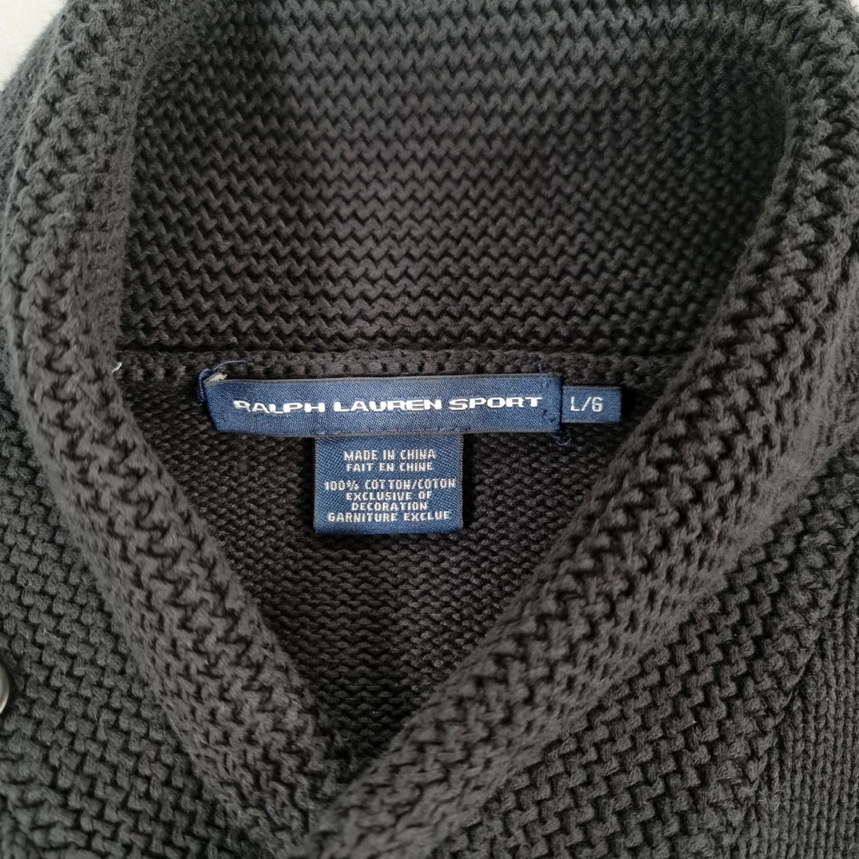Polo Ralph Lauren Polo Ralph Lauren Jumper Womens Shawl Neck Black Large 100% Cotton Pullover Knit Embroidered Logo Wool? Size L / US 10 / IT 46 - 3 Thumbnail