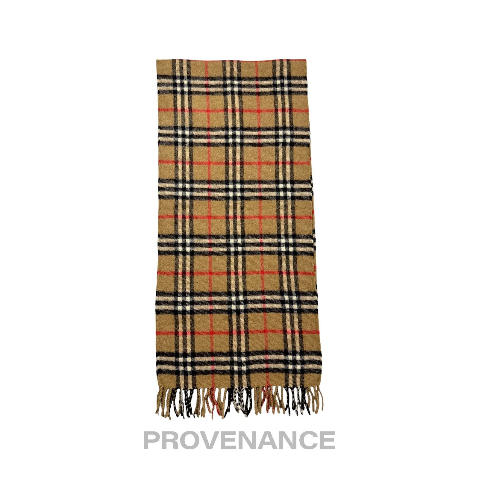 Burberry 🔴 Vintage Burberrys Scarf Nova Check 100% Cashmere Camel Size ONE SIZE - 4 Thumbnail