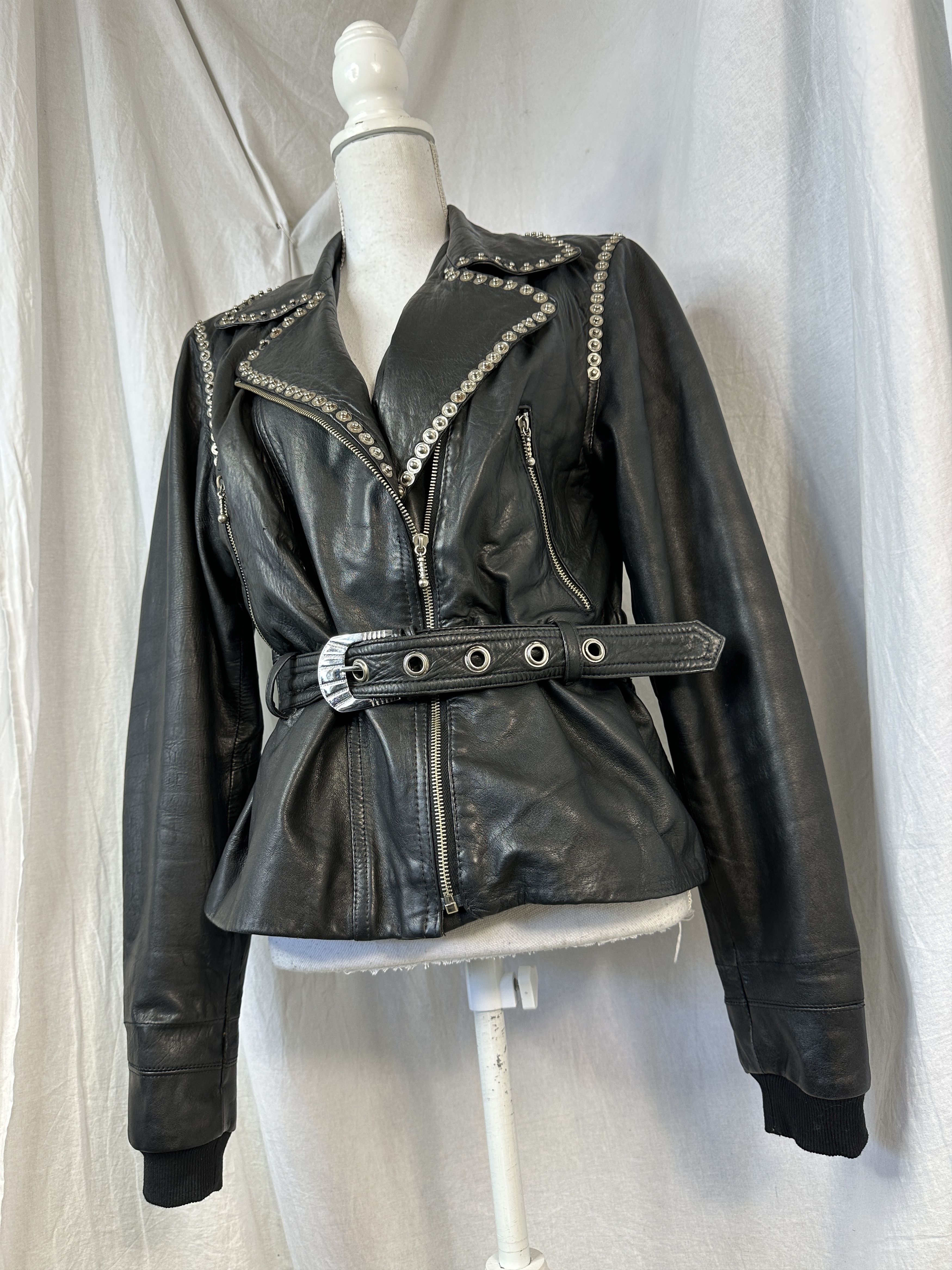Vintage Vintage Moto Grunge Y2K Biker Studded Leather Jacket Size S / US 4 / IT 40 - 5 Thumbnail