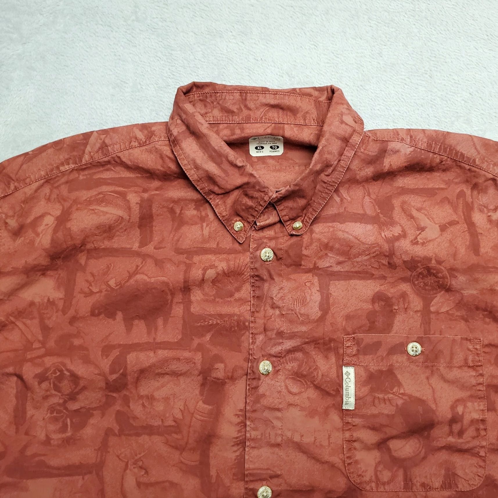 Vintage Columbia Shirt Mens XL Red Wildlife Big Game Hunt Outdoors Long Sleeve Button-Up Casual Outdoor Wear Tops Mens Size US XL / EU 56 / 4 - 2 Thumbnail