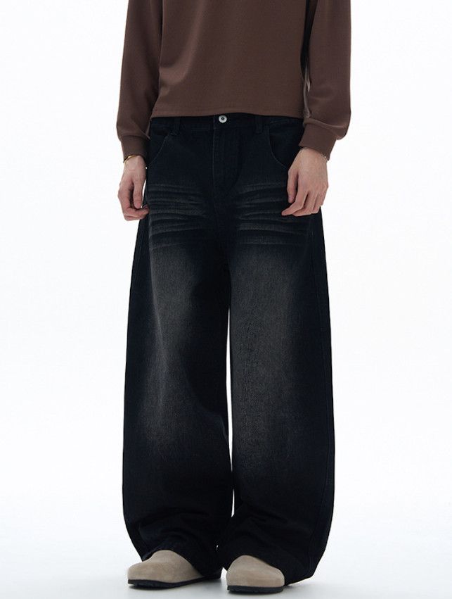 Japanese Brand Vintage American distressed whiskered scimitar loose jeans Size US 32 / EU 48 - 2 Thumbnail