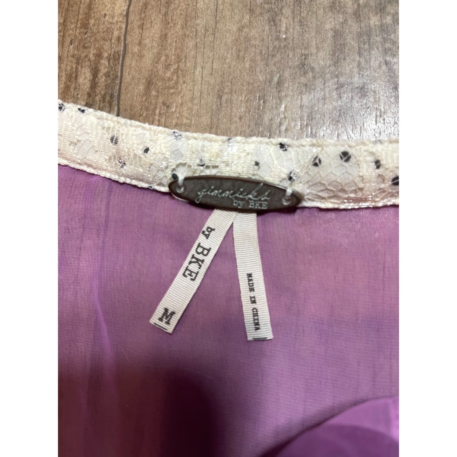 Vintage Gimmicks BKE Coverup Top Womens Medium M Purple Sleeveless Button-Up, Sheer, Casual, Regular Fit, Solid Size M / US 6-8 / IT 42-44 - 5 Thumbnail