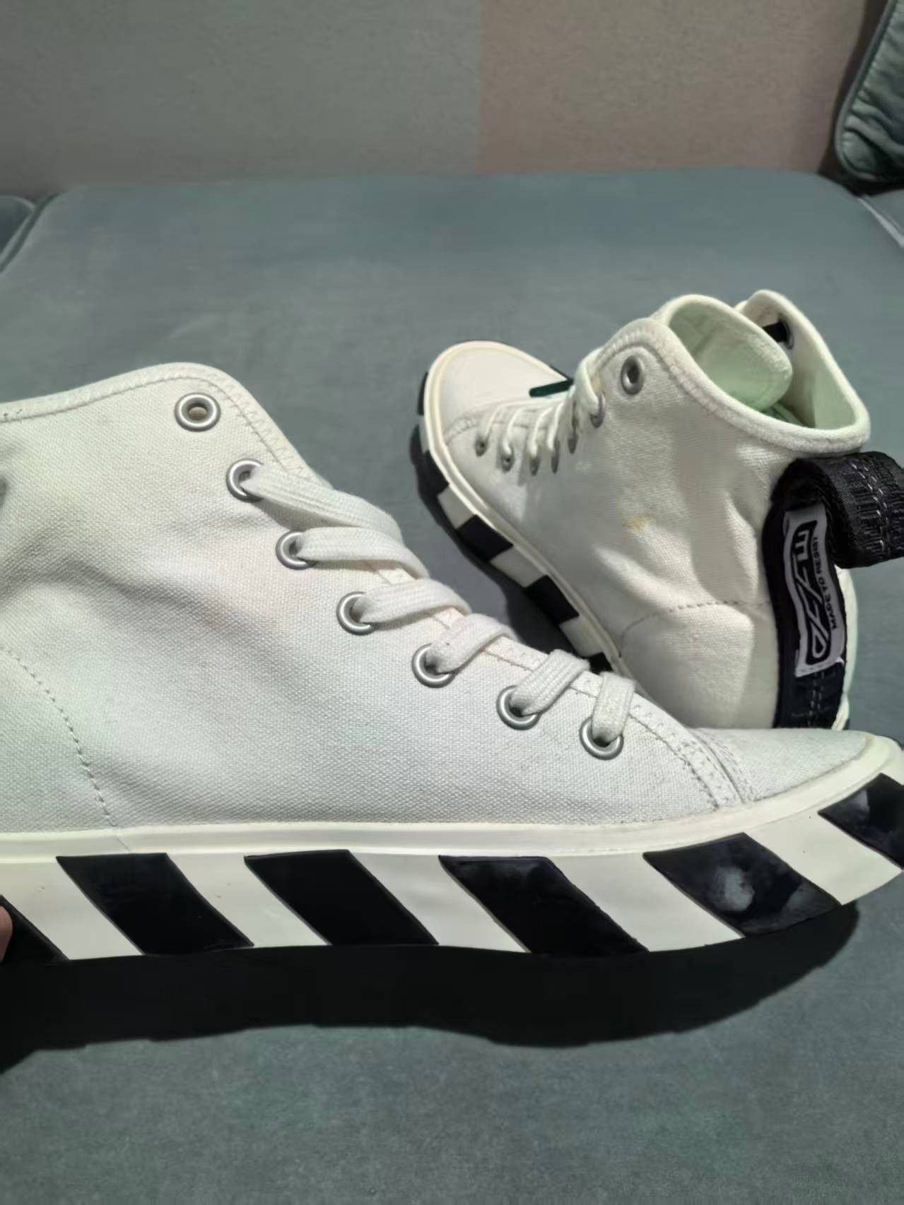 Off-White 95New Hi-Top Vulcanized Sneaker - White, 40 Size US 7 / EU 40 - 11 Thumbnail