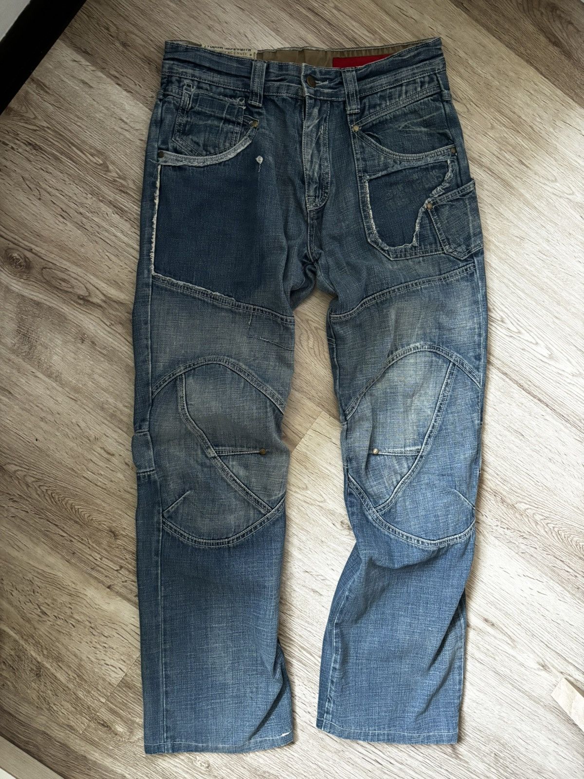 TOUGH JEANSMITH patchwork distressed jeans