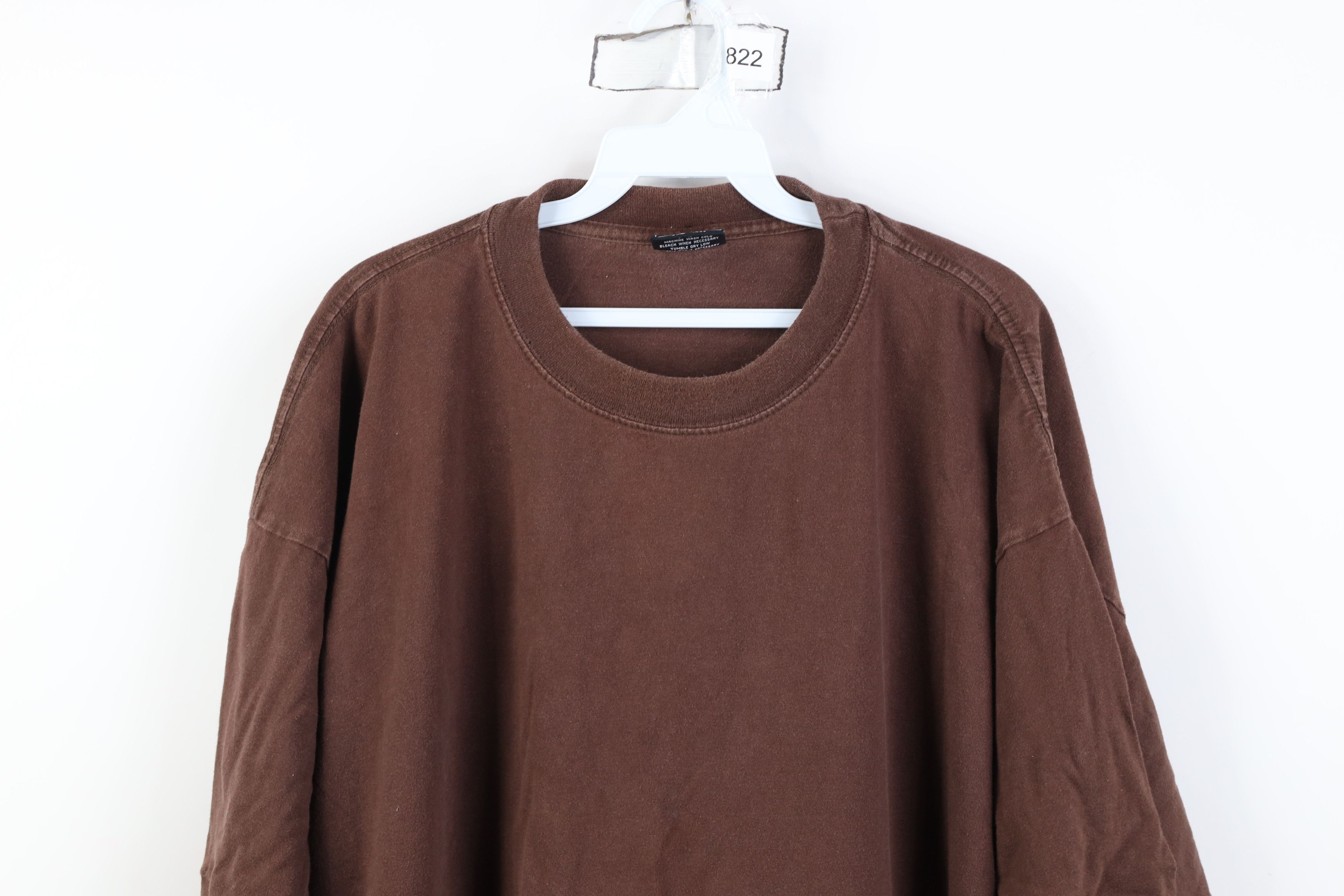 Vintage Vintage 90s Y2K Streetwear Cotton Short Sleeve T-Shirt Brown Size US XXL / EU 58 / 5 - 2 Thumbnail