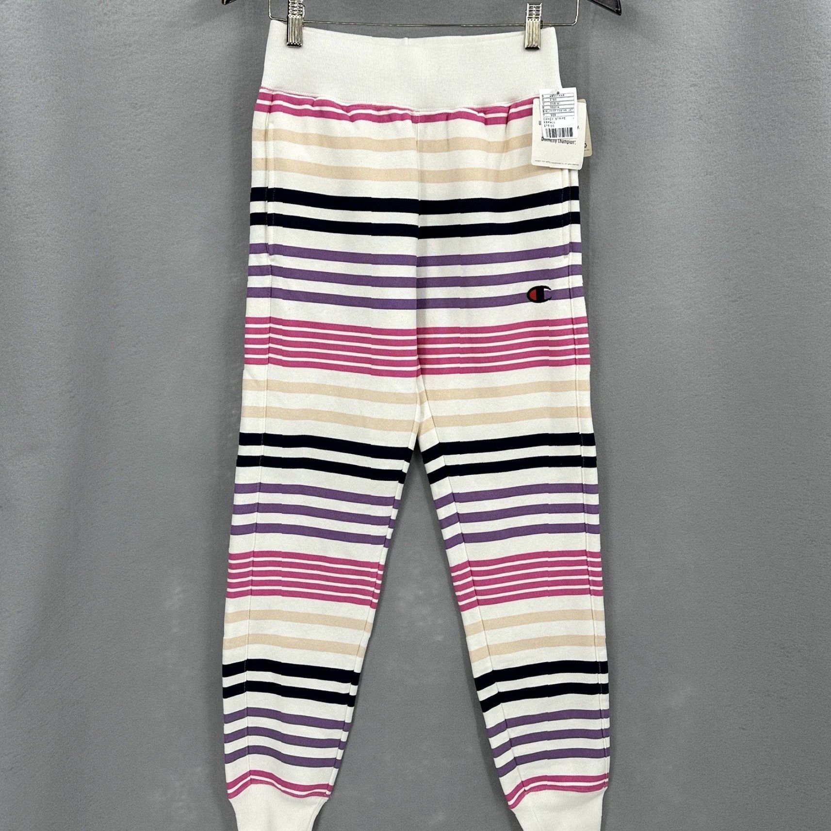 Champion Champion Jogger Pants Women XS Regular Ivory Striped 29in Inseam Elastic Waist - Champion Activewear Tapered Fit Women’s XS Size 26" / US 2 / IT 38 - 2 Thumbnail