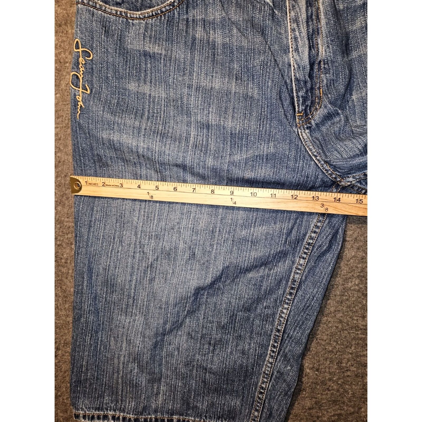 Sean John VINTAGE Sean John Jean Shorts Men 38 Blue Embroidered Baggy Hip Hop Shirt? Size US 38 / EU 54 - 6 Thumbnail