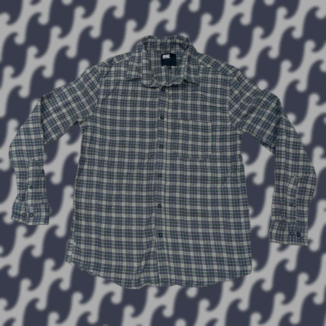 Vintage RSQ Collective Flannel Button-Up Shirt Mens L Green Purple Plaid Long Sleeve Casual Soft Pocket Size US L / EU 52-54 / 3 - 1 Thumbnail