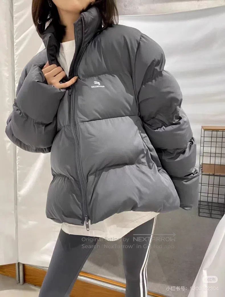 Balenciaga Balenciaga Gray double hook logo oversized down jacket Size S / US 4 / IT 40 - 7 Thumbnail