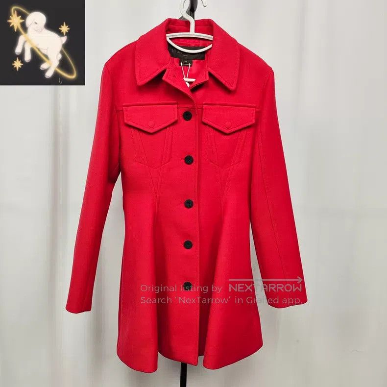 Louis Vuitton Louis Vuitton Long coat with red single-breasted pockets c Size XXS / US 00 / IT 34 - 1 Thumbnail