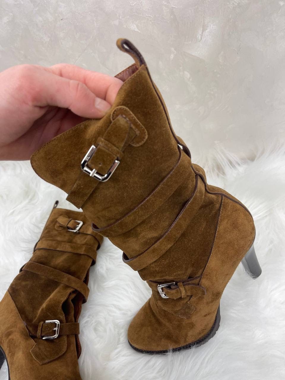 Ralph Lauren Purple Label Ralph Lauren Purple Label Suede Buckle Boots Brown Size US 6 / IT 36 - 4 Thumbnail