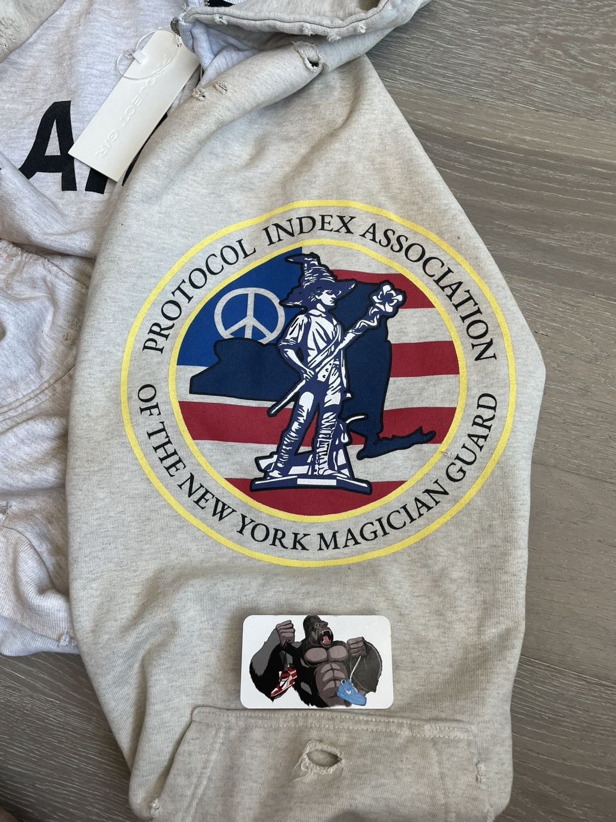 Project GR RECONSTRUCTED FOLDED ZIP HOODIE DIRTY MELANGE NYC