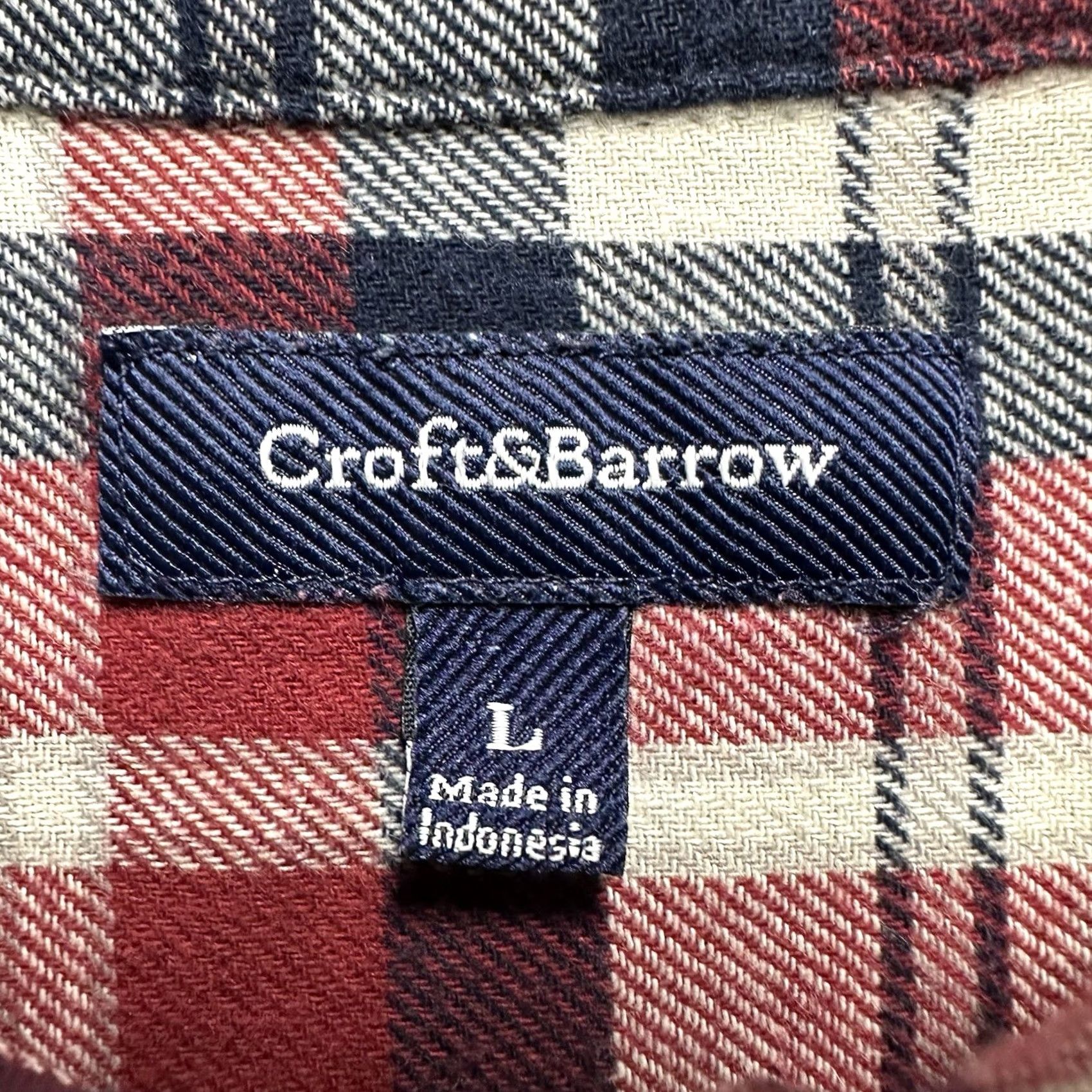 Croft & Barrow Croft & Barrow Shirt Mens Large Red White Blue Plaid Flannel Button Down EUC Size US L / EU 52-54 / 3 - 3 Thumbnail