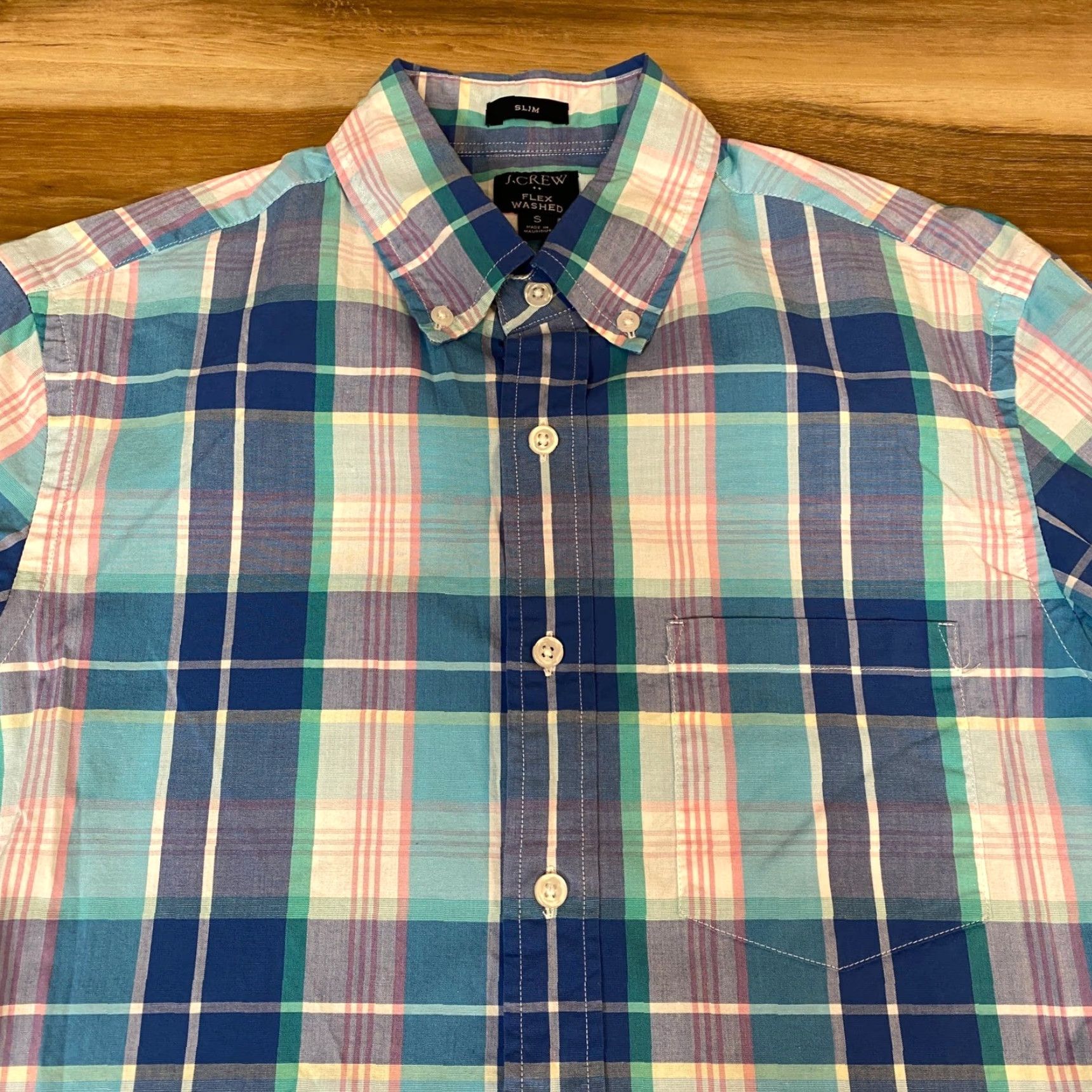 J.Crew J Crew Shirt Mens Small Slim Fit Plaid Button Down Long Sleeve Flex Washed Size US S / EU 44-46 / 1 - 2 Thumbnail