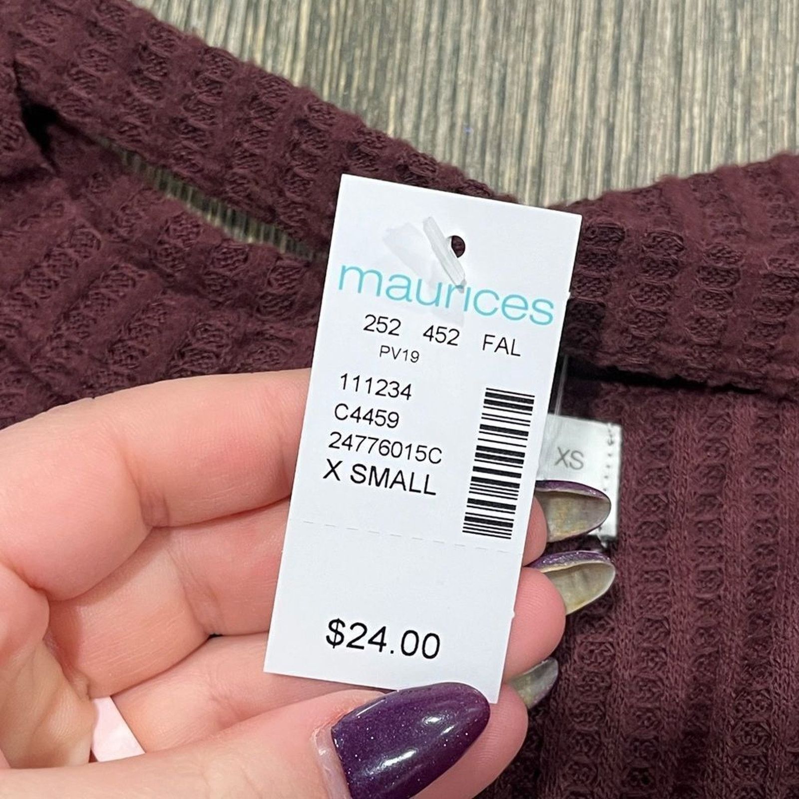 Vintage NWT 24/7 Maurices Thermal Tee Strappy Neck Waffle Knit XS Size XS / US 0-2 / IT 36-38 - 2 Thumbnail