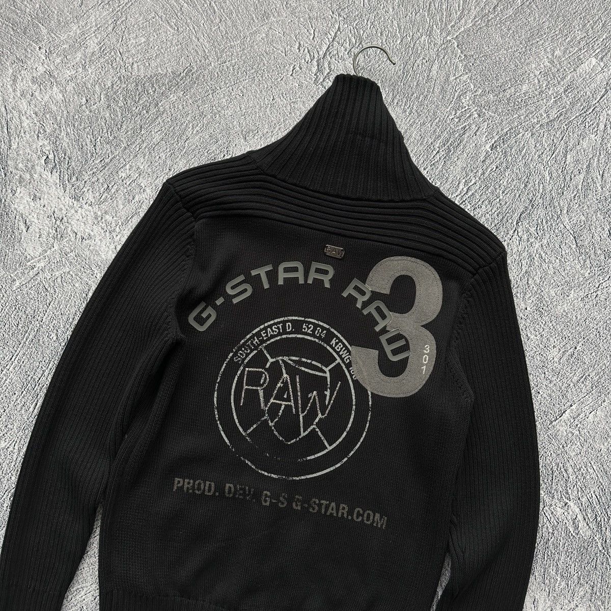 G-Star Mens Knitt Sweater G-Star Raw Full Zip Big Logo Black Size US M / EU 48-50 / 2 - 10 Thumbnail