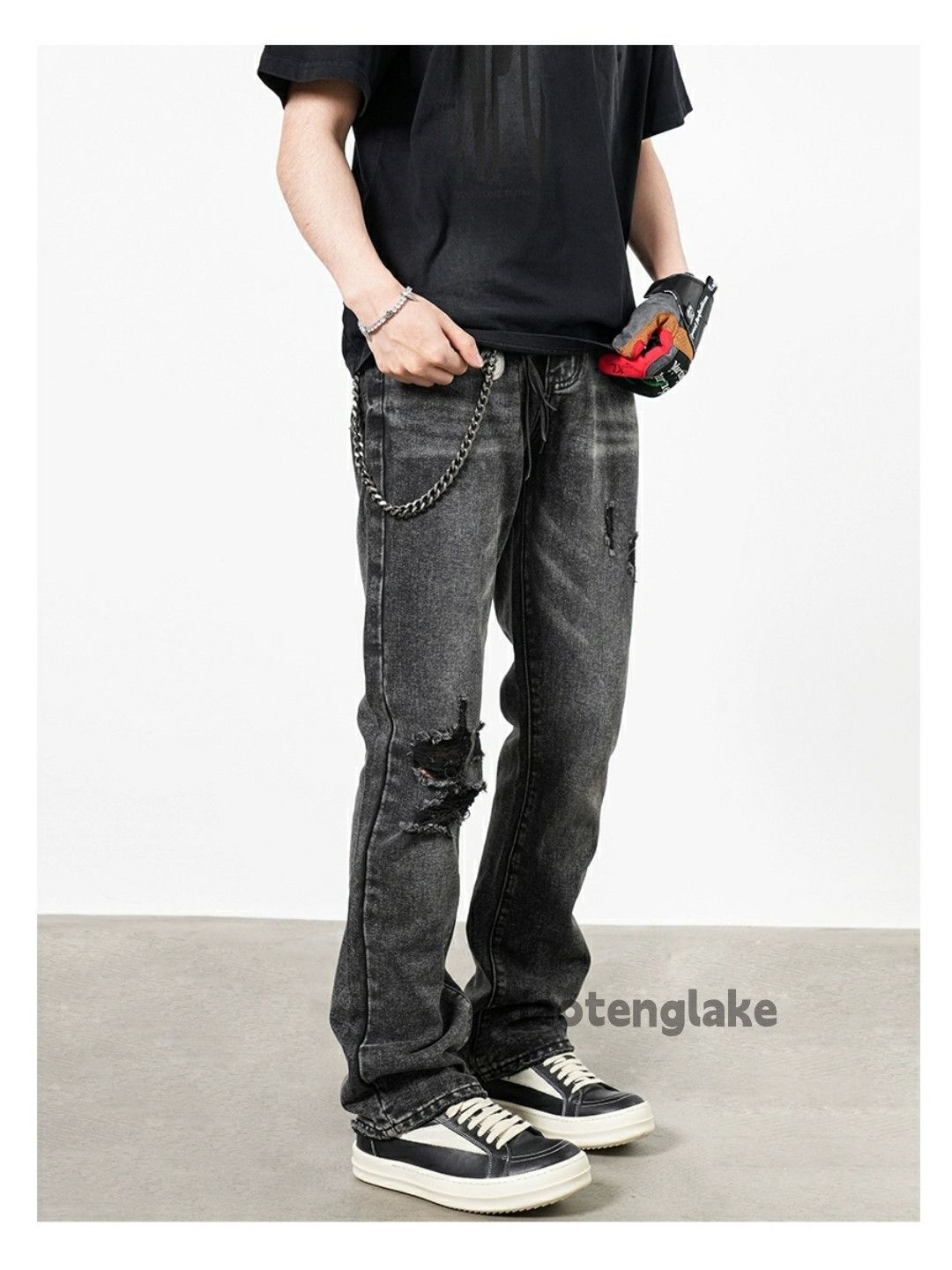 Jean × Vintage washed faded cleanfit yuppie bootcut damaged jeans Size US 32 / EU 48 - 3 Thumbnail