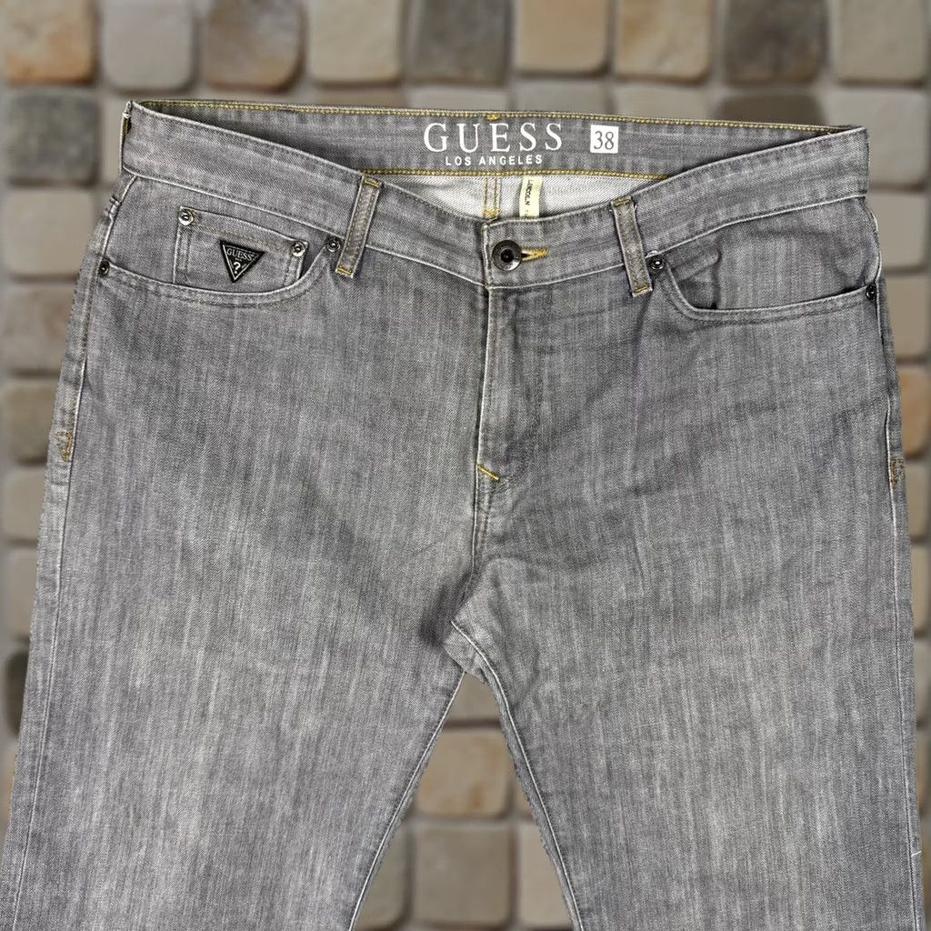 Guess VINTAGE GUESS Jeans Mens 38 Gray Lincoln 38x30 Premium Slim Straight Y2K Grunge 90s Raw Wash Size US 38 / EU 54 - 1 Thumbnail