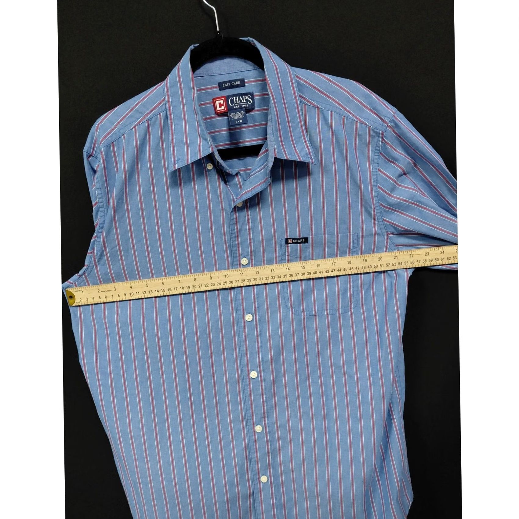 Chaps VINTAGE Chaps Shirt Blue Striped Long Sleeve Size L Mens Size US L / EU 52-54 / 3 - 5 Thumbnail