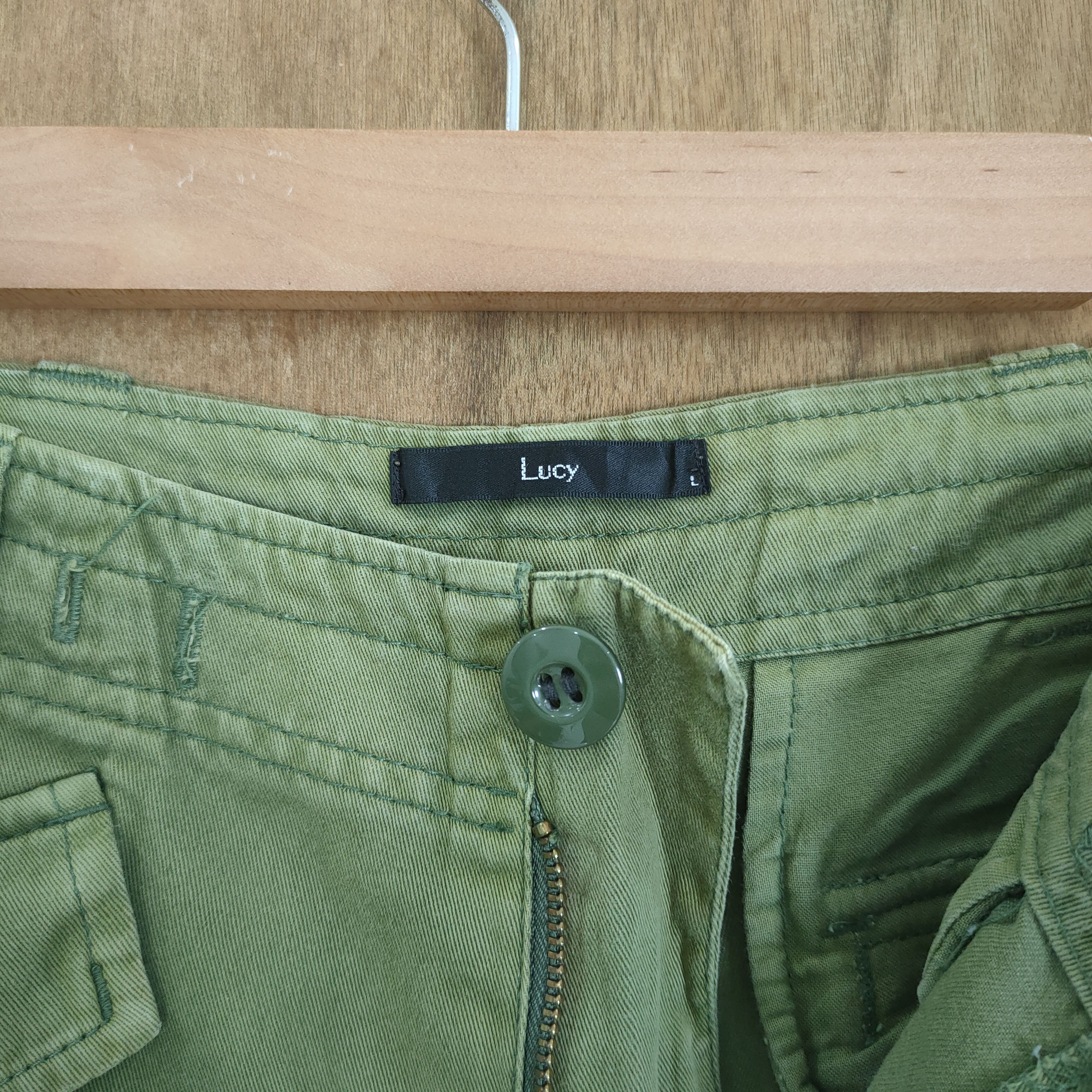 If Six Was Nine VINTAGE LUCY FADED GREEN BAGGY CARGO PANTS Size US 34 / EU 50 - 9 Thumbnail