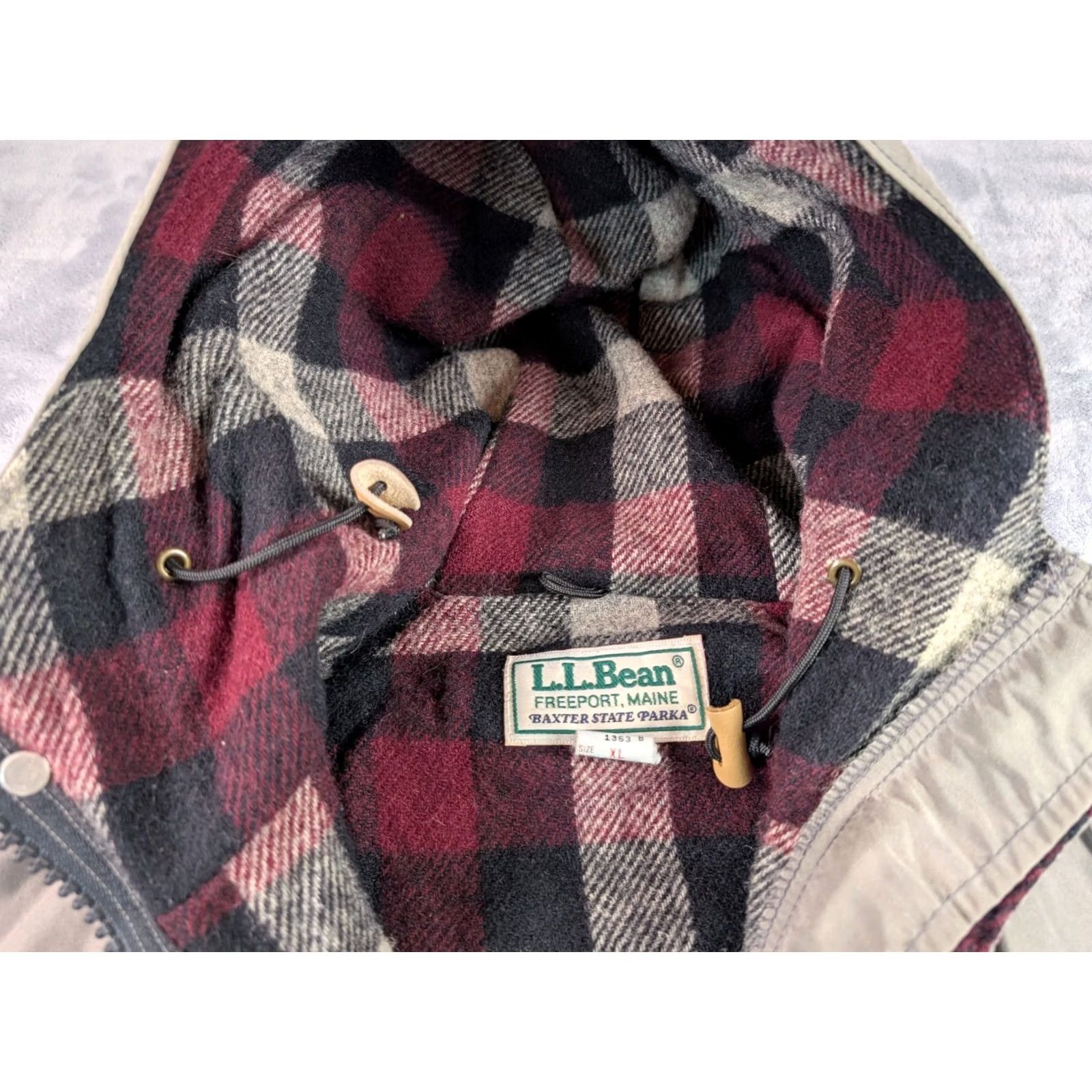 Vintage VTG LL Bean Jacket Mens XL Gray Baxter State Wool Lined Parka 80s USA Hooded Jacket Size US XL / EU 56 / 4 - 3 Thumbnail