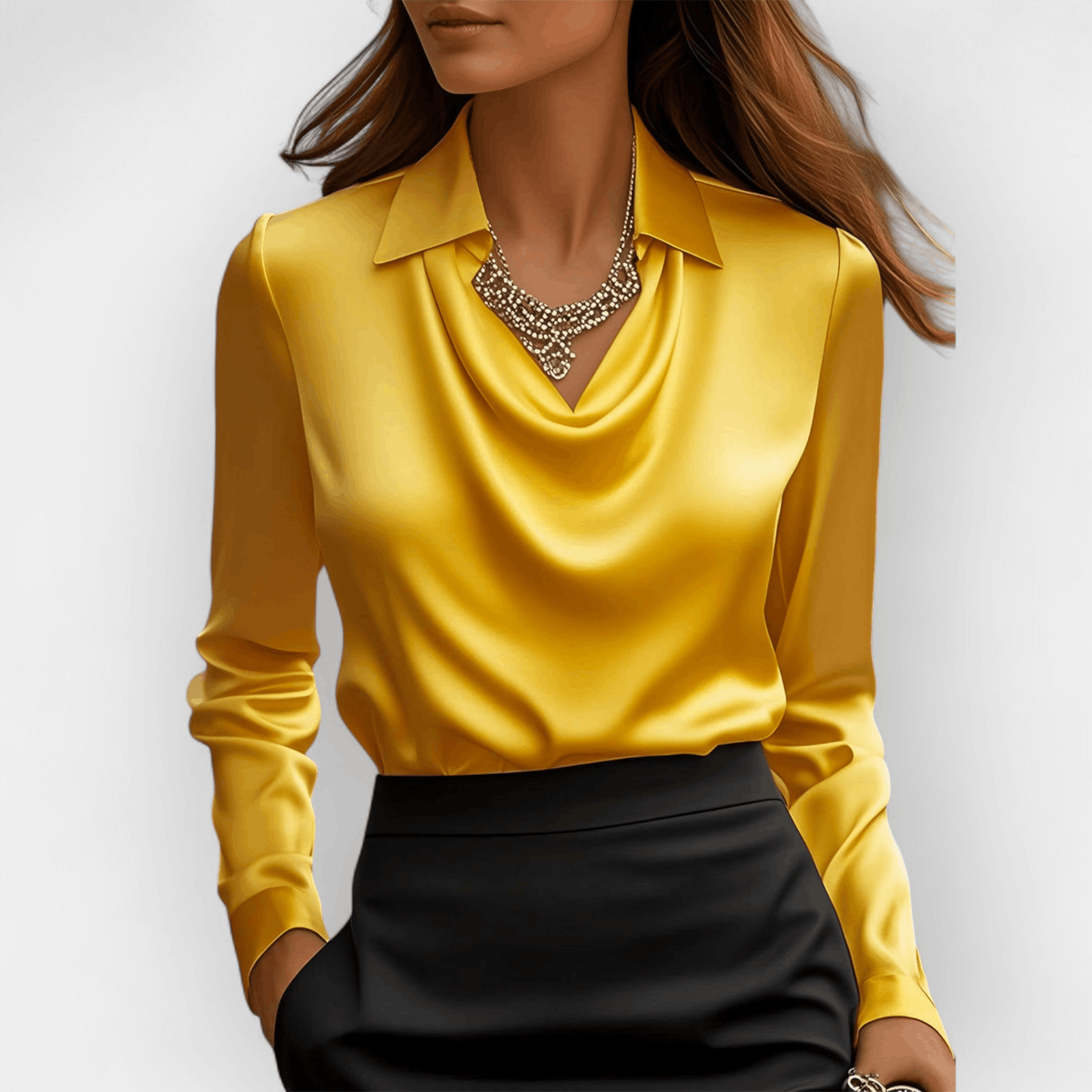 Other Women's Collar Shirts & Blouses Satin Top Long Sleeve Tops Size S / US 4 / IT 40 - 2 Thumbnail