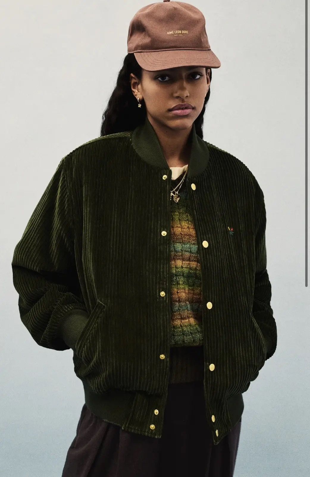 Aime Leon Dore Aimé Leon Dore Green Corduroy Bomber Jacket - Quilted Lining Size US S / EU 44-46 / 1 - 2 Thumbnail