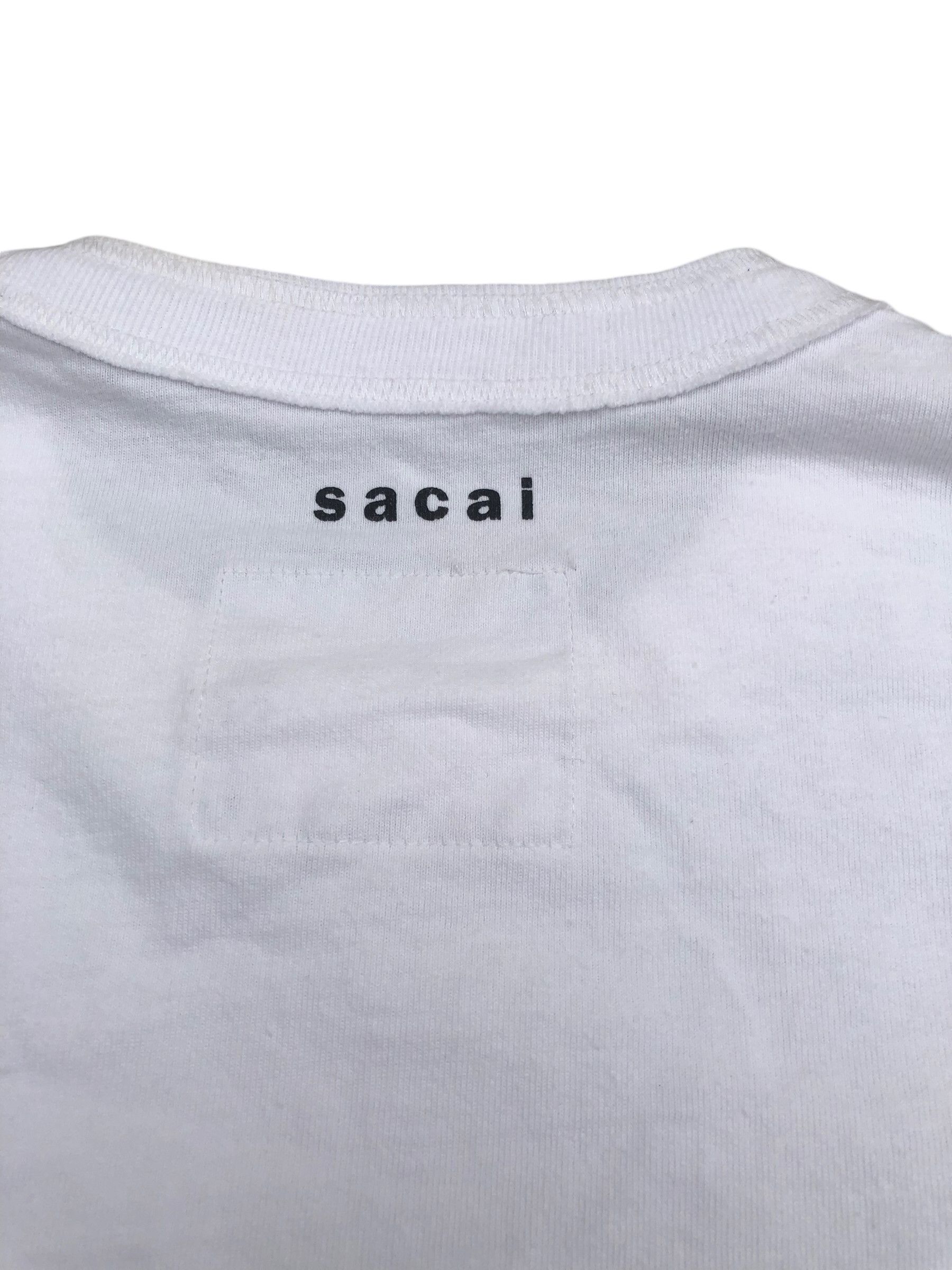 Sacai 💯🔥KAWS x SACAI Flock Print Long Sleeve T-shirt White Size US M / EU 48-50 / 2 - 10 Thumbnail