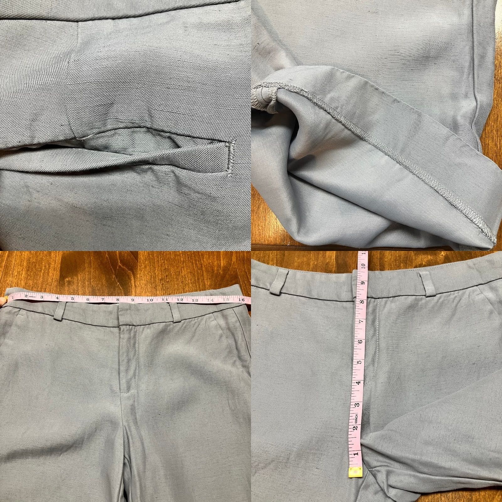 Banana Republic Banana Republic Heritage Collection Wide Leg Crop Pants Gray Linen Size 6 Women Size 28" / US 6 / IT 42 - 8 Thumbnail