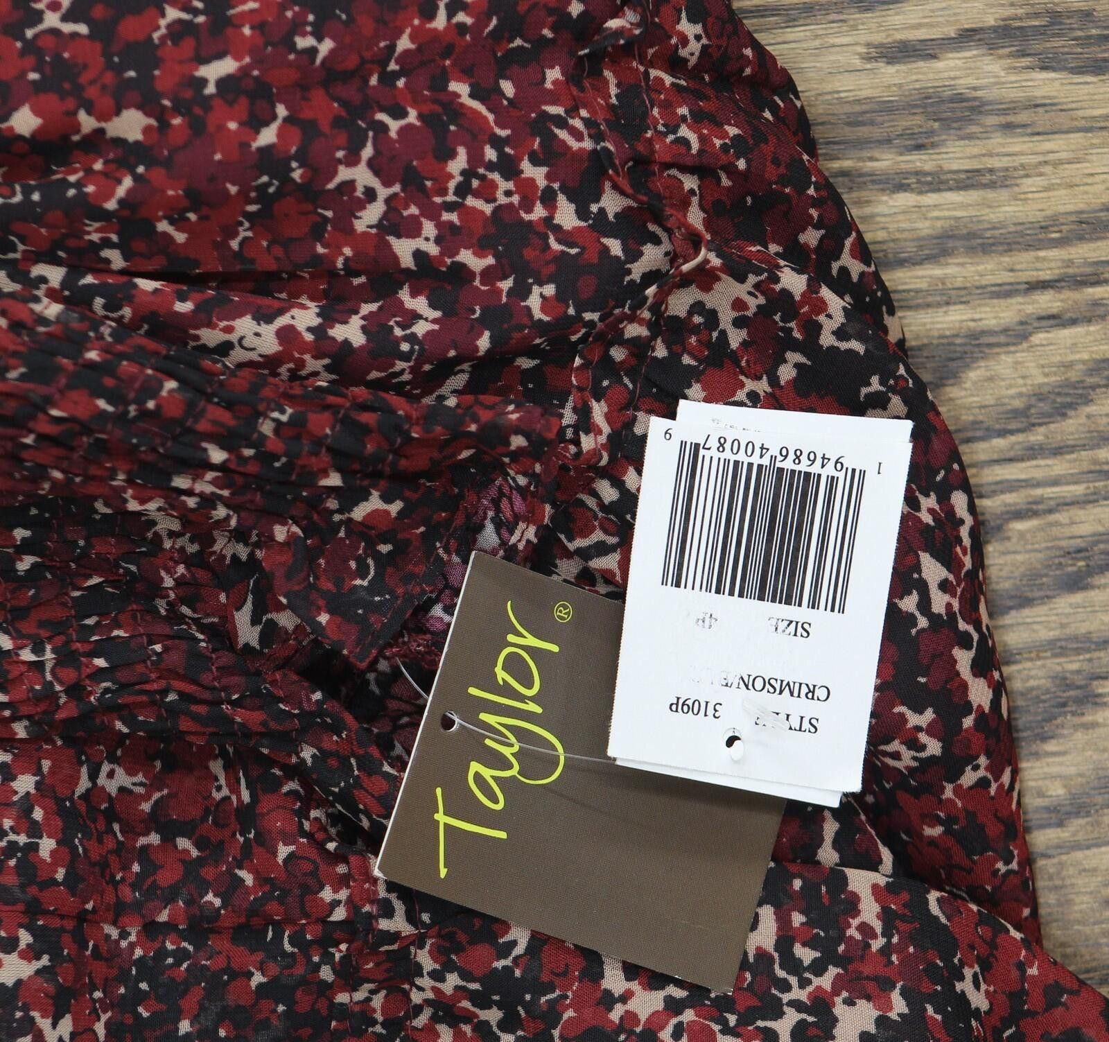 Ann Taylor Nwt Taylor Petite Chiffon Dress 3109p Crimson Red Multi 4p Size S / US 4 / IT 40 - 3 Thumbnail